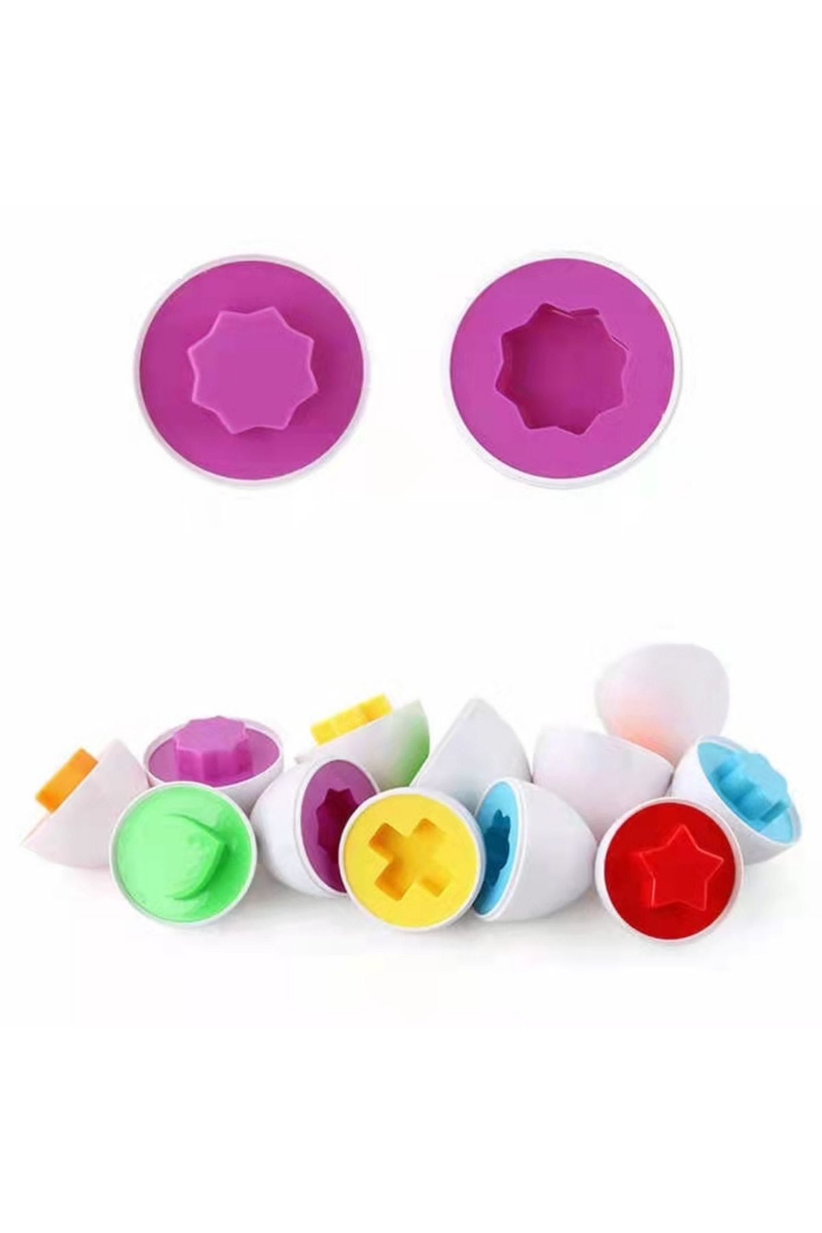 Micostore-Joc Asocieri Matching Eggs - Potriveste Oua Cu Forme Geometrice, Set 12 Oua 3