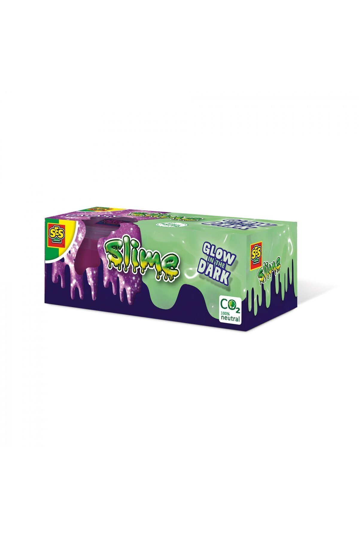 SES Creative-Slime colorat fluorescent cu sclipici pentru copii (2x120 gr.) 1