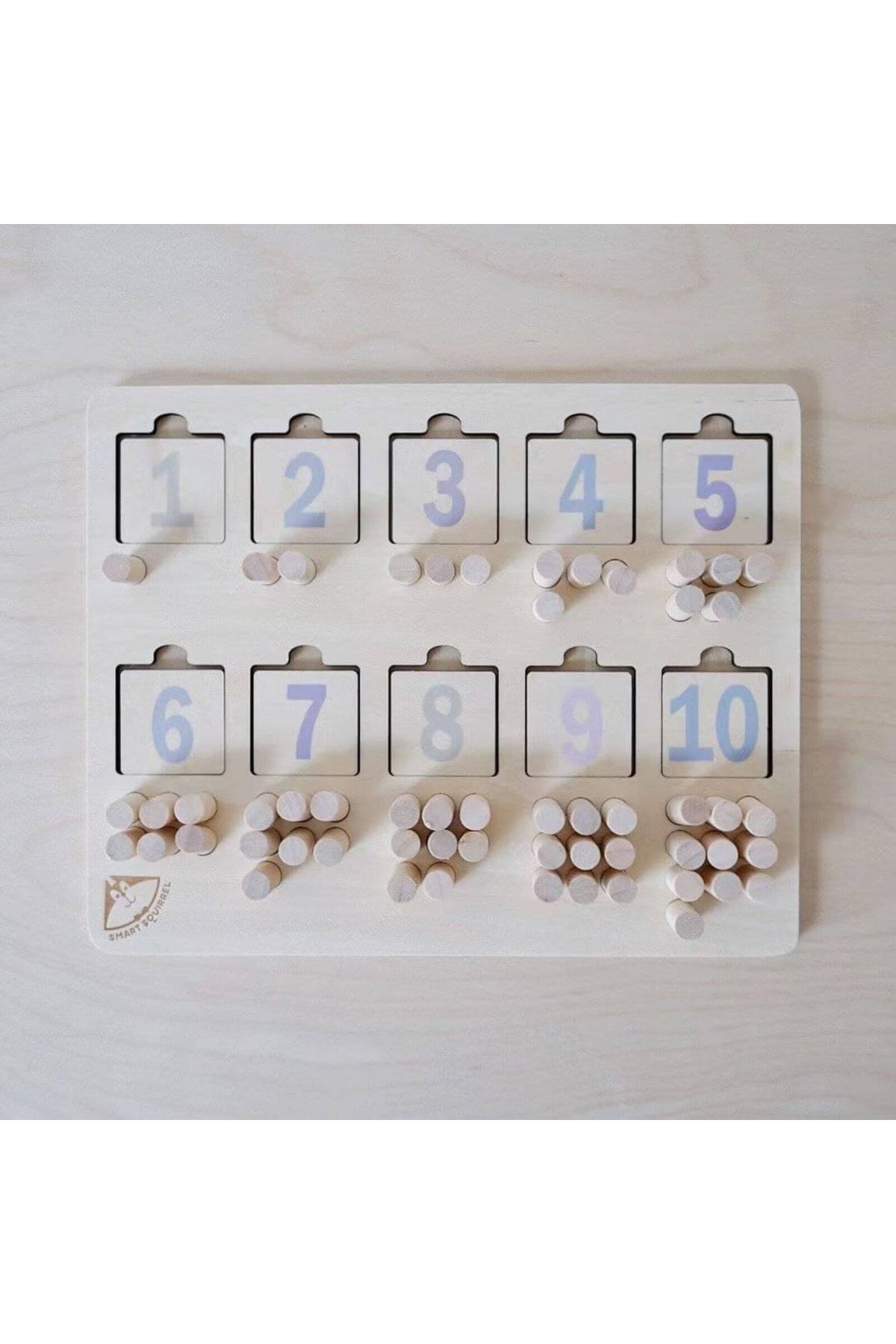 Micostore-Wooden Puzzle with Numbers and Pin Representations, Matching Game 6