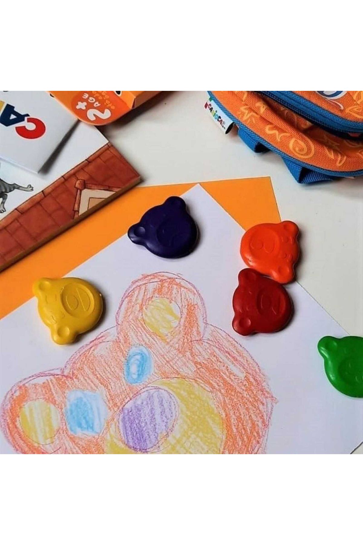 CARIOCA-Set 48 creioane cerate si colorate pentru bebe,Carioca Baby Teddy, 1an +, Ursuleti 2