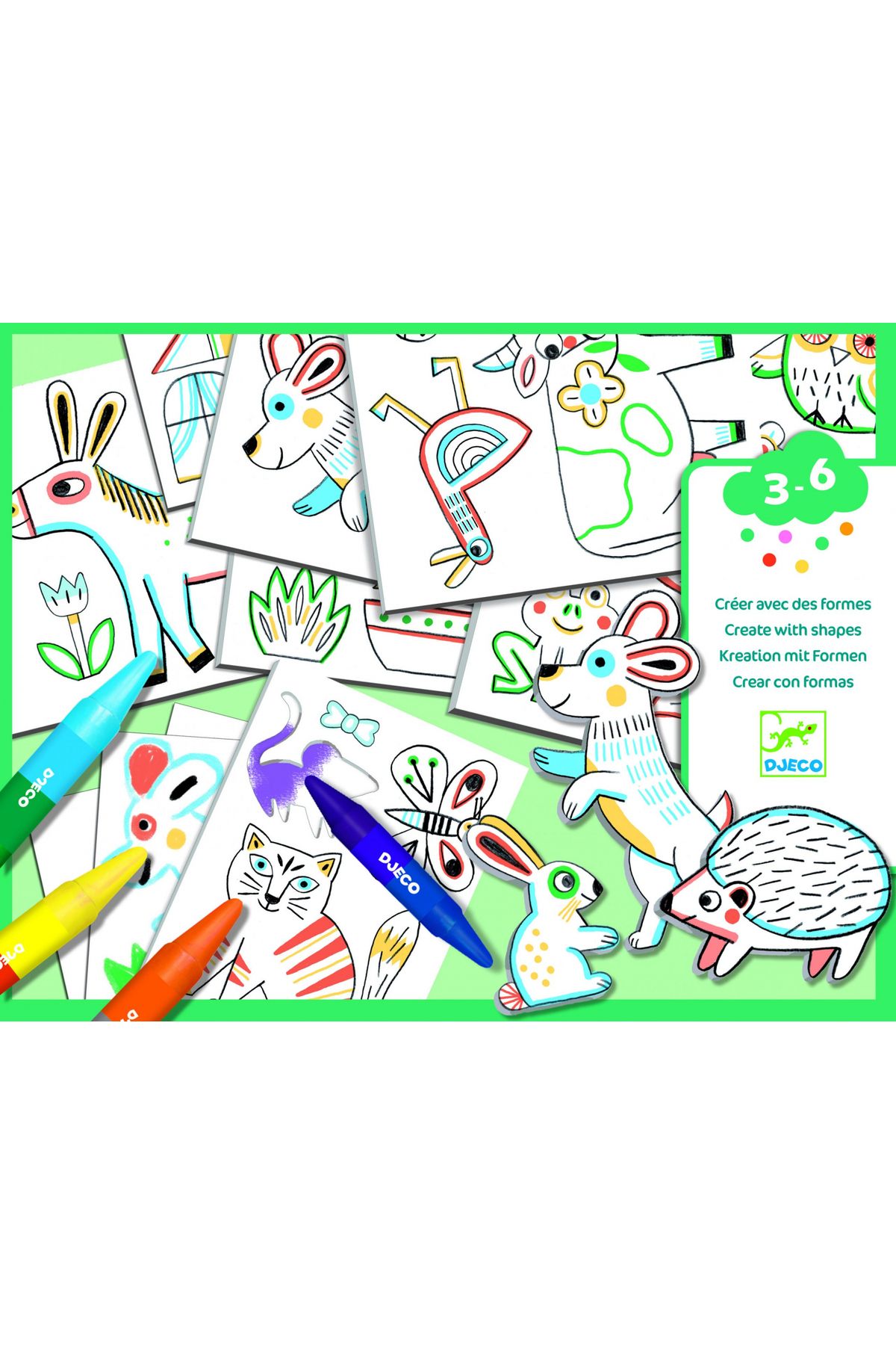 djeco-Set lucru manual si desen - Animale 1