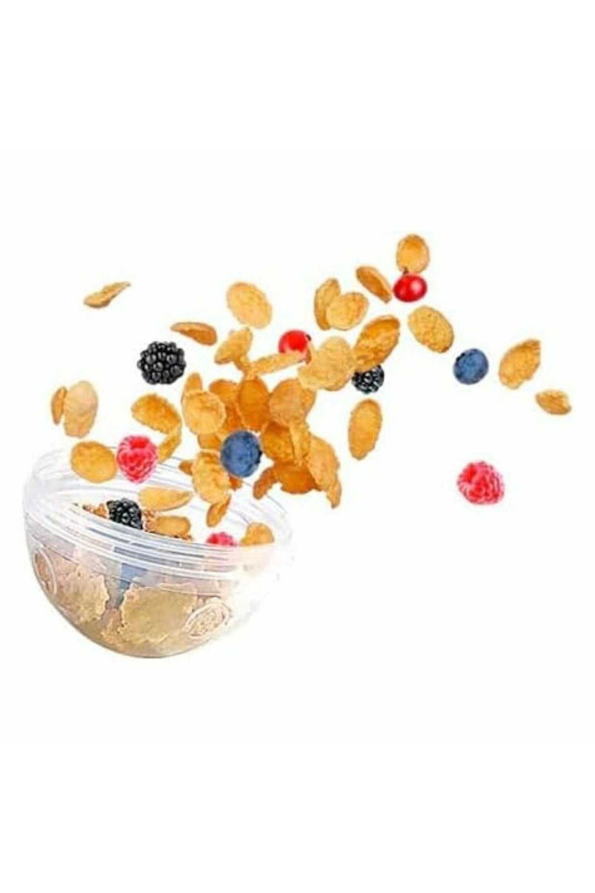 Micostore-Yogurt Cup With Cereal Container And Spoon, 600 Ml, Transparent Container, Red, Take Away 3