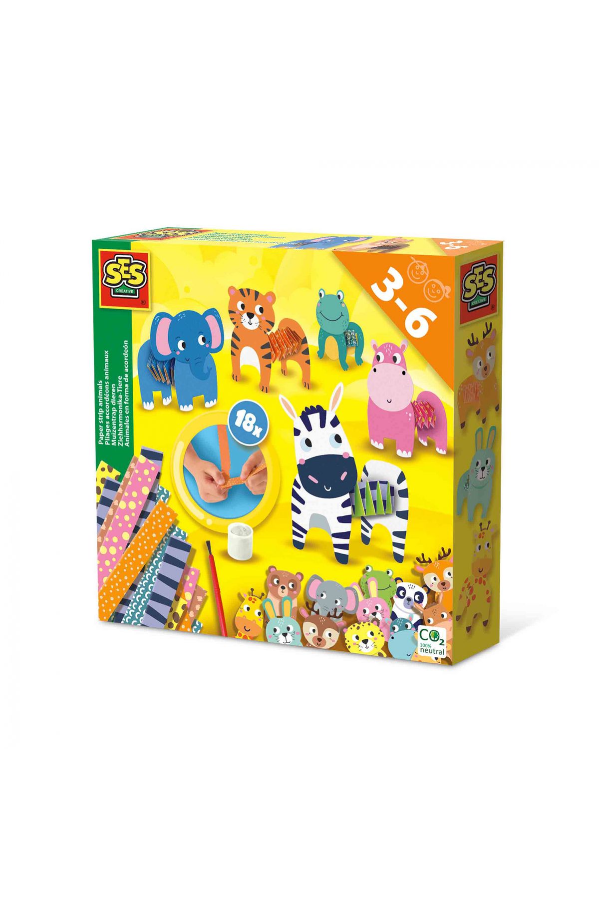 SES Creative Set Creativ Pentru Copii - Animale Făcute Din Benzi De Hârtie - One Size