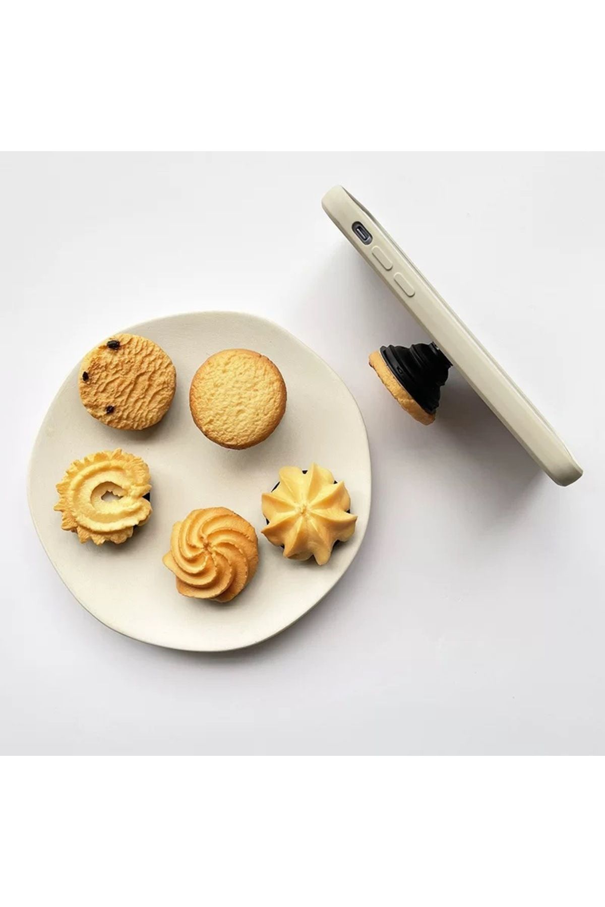Popsocket Kurabiye Desenli Telefon Tutacağı Sert Yüzey Yapışkanlı Parmak Tutucu - 5