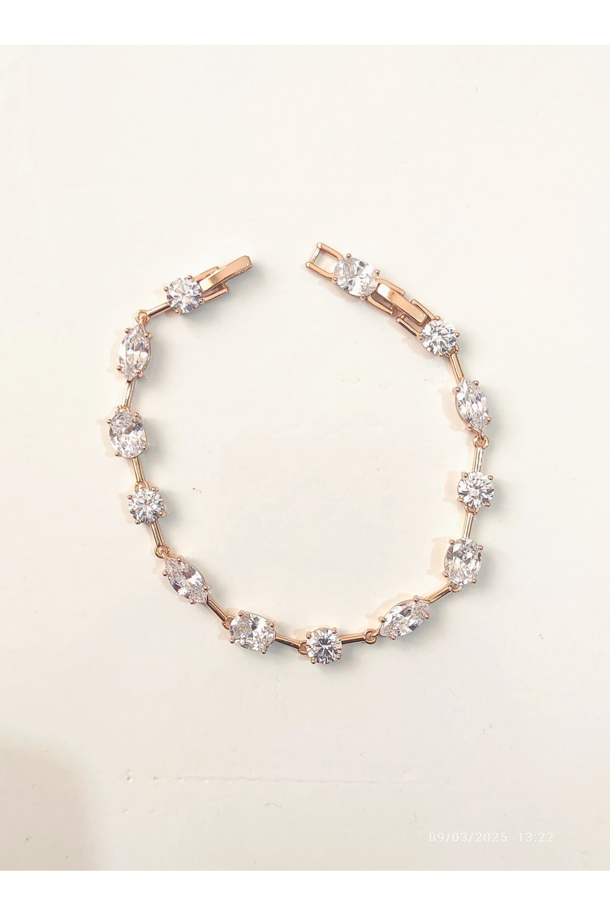 STAİNLES-Xuping Rose Gold Diamond Stone Bracelet Xp Stamped 19 cm 1