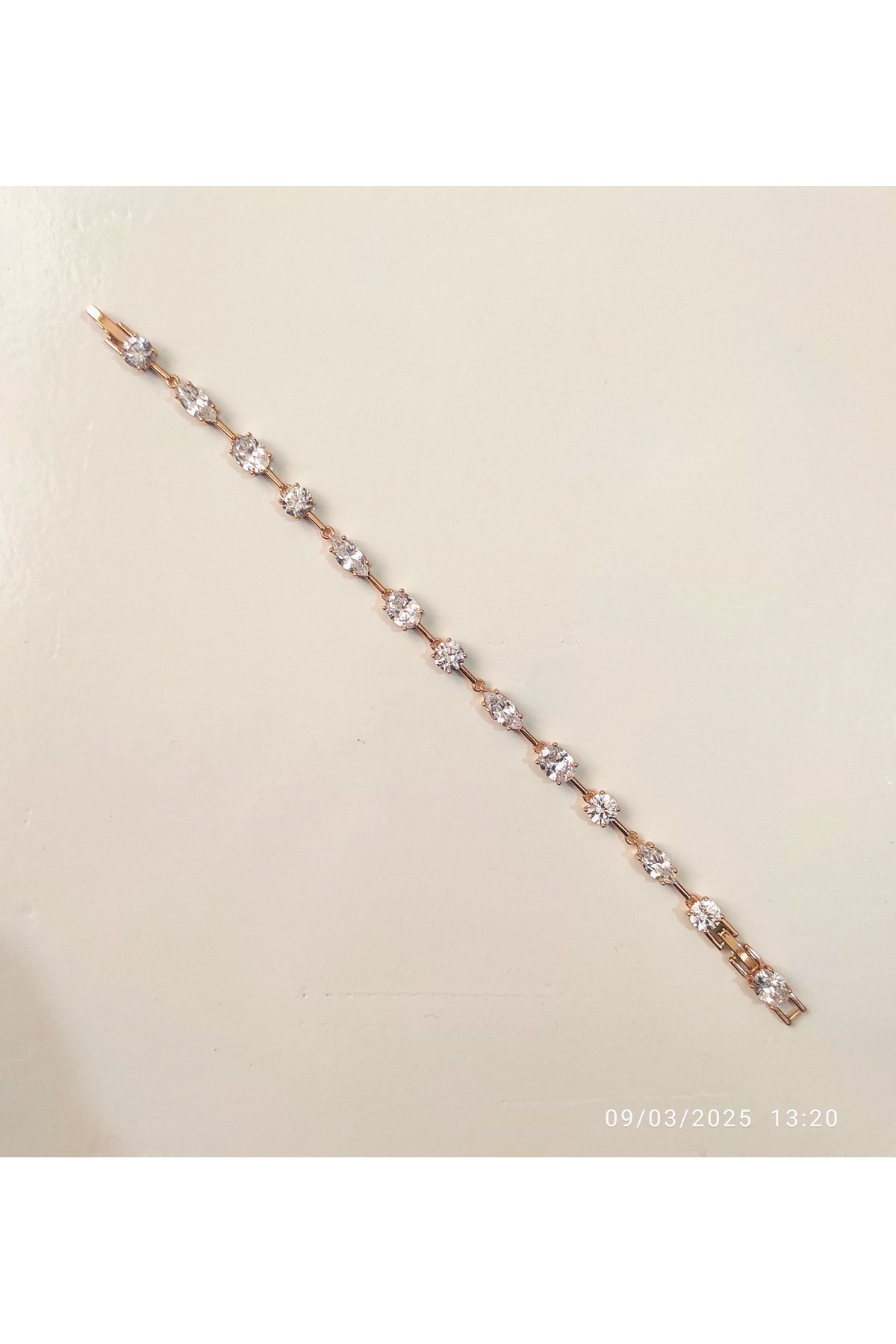 STAİNLES-Xuping Rose Gold Diamond Stone Bracelet Xp Stamped 19 cm 2
