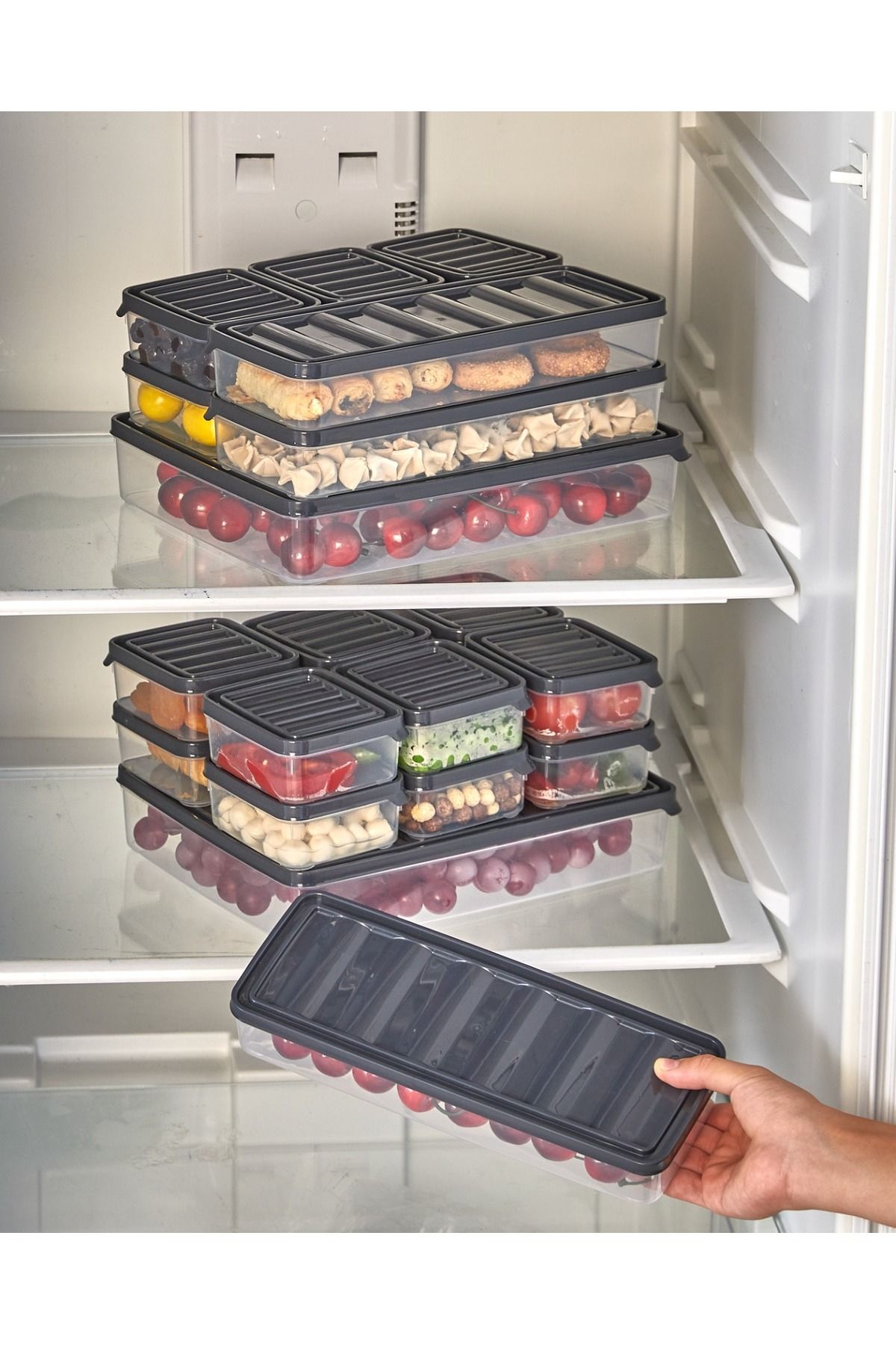 VZN-Deep Freezer Fridge Organizer Storage Container Icebox Storage Container Microwave Container 6