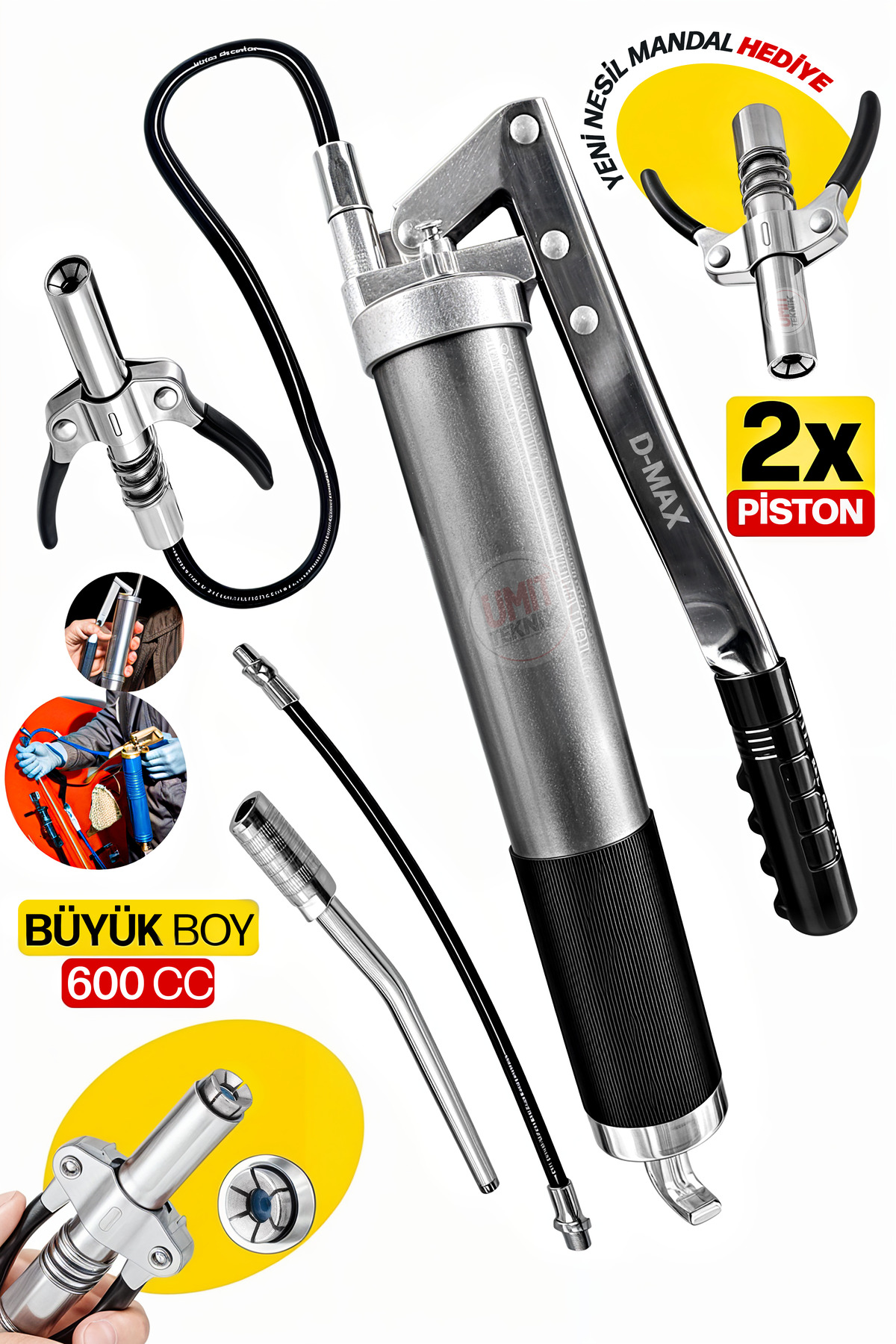 PROXTECH Mekanik Büyük Boy 600CC Sızdırmaz Çift Mandallı 2x Piston