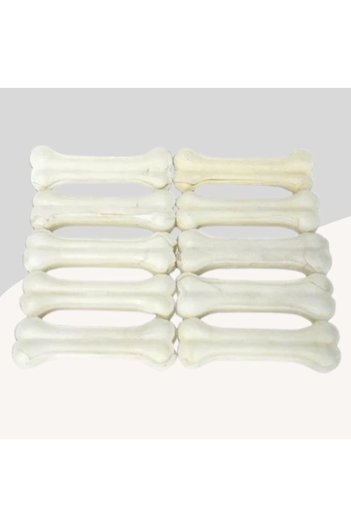 Miçikopet 15Cm Beyaz Press Çiğneme Kemiği 10Lu Paket