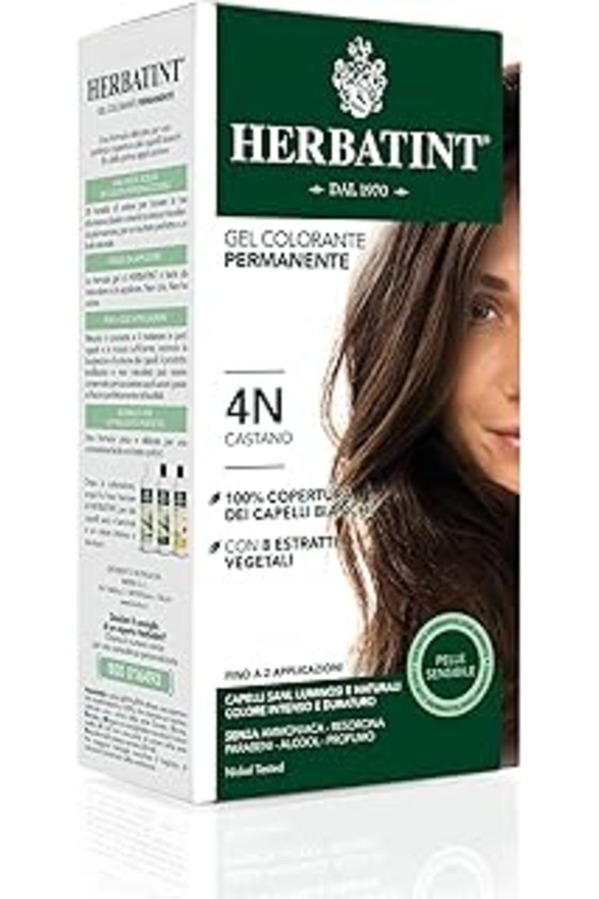 Qedii Herbatint 4N Chatain Kestane Saç Boyası, 135 Ml