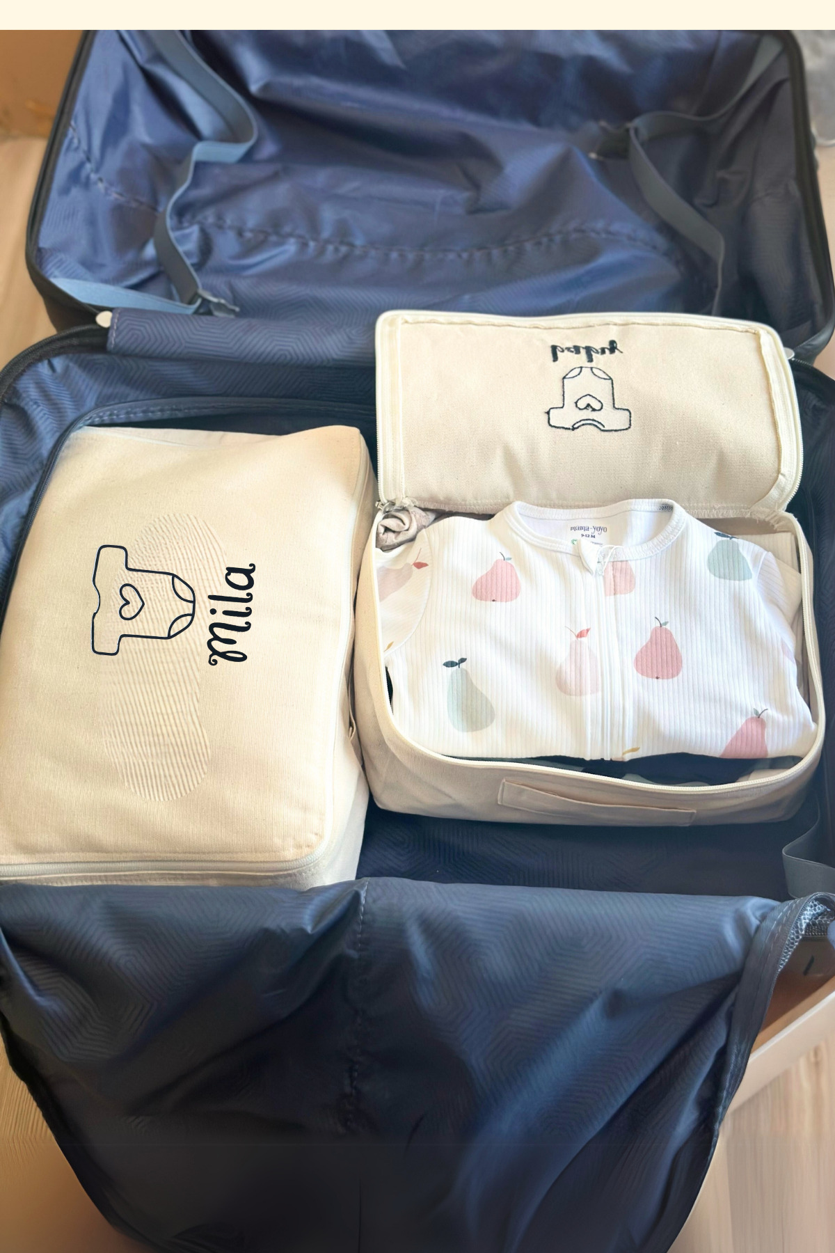 Mama Yoyo Baby Kids 2li İsme Özel Bebek Doğum Hastane Düzenleme Hastane Çıkışı Içi Düzenleyici Organizer çanta fotoğrafı 2 (önizleme)