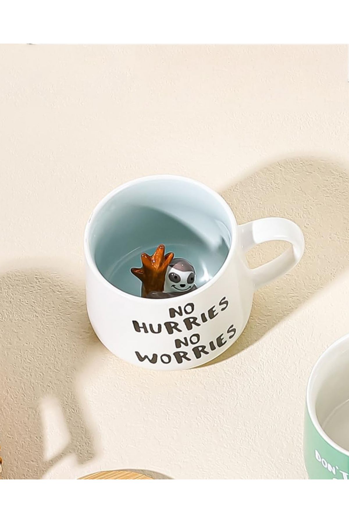 MUKKO HOME-3D Porcelain Mug – with Sloth Figure, 350 Ml, Fun and Stylish Design 2