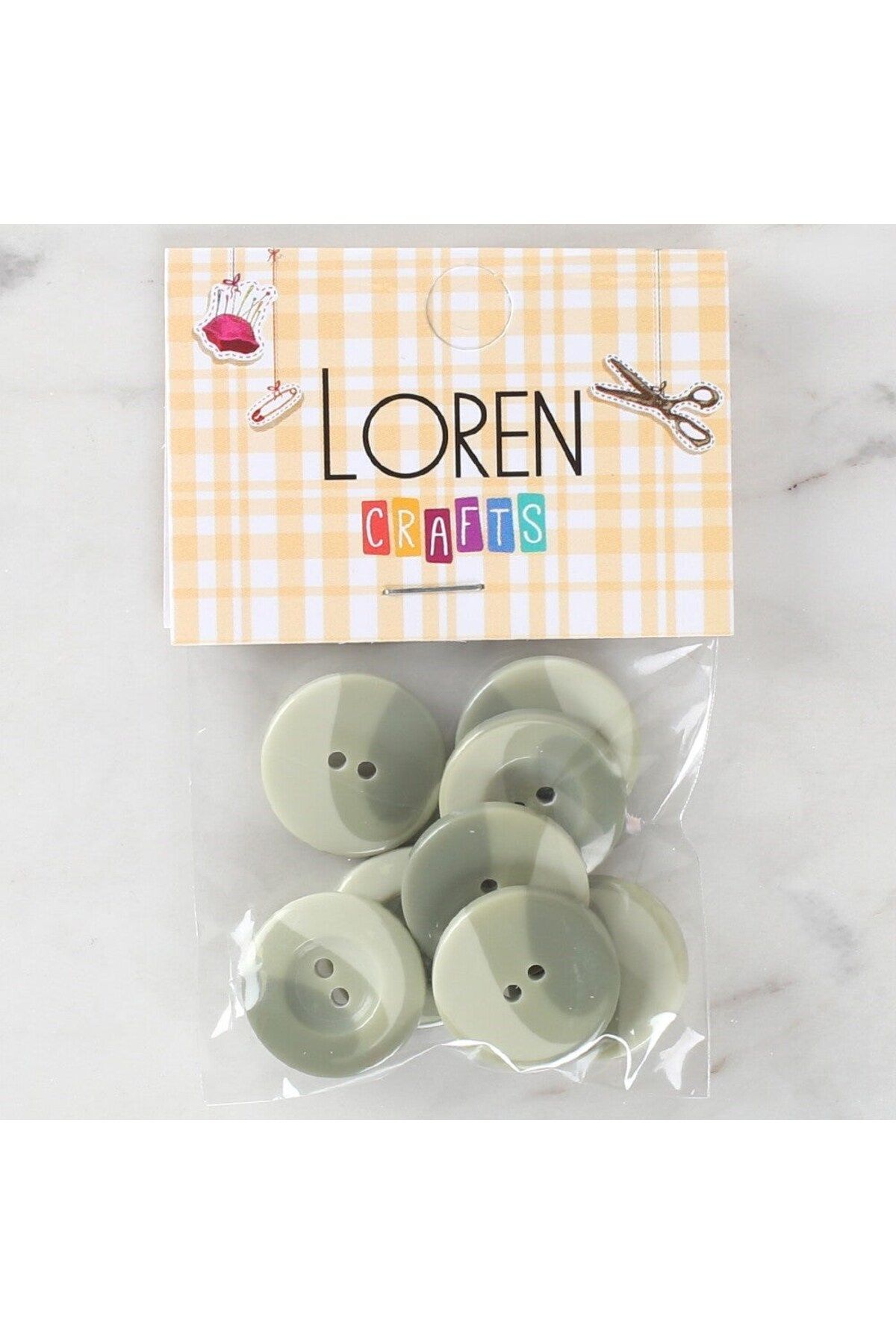 Biomak Loren Crafts 8'li Düğme Yeşil