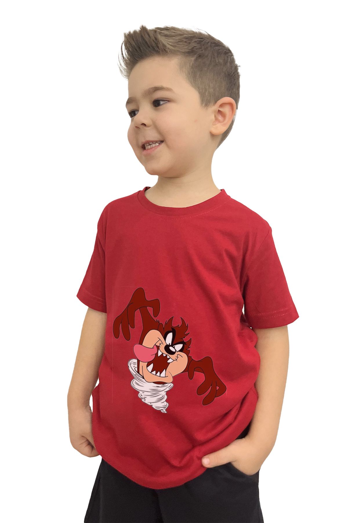 yudemia-Tasmanian Printed Children's T-Shirt and Shorts Set |   100% Cotton, Stylish and Comfortable 3