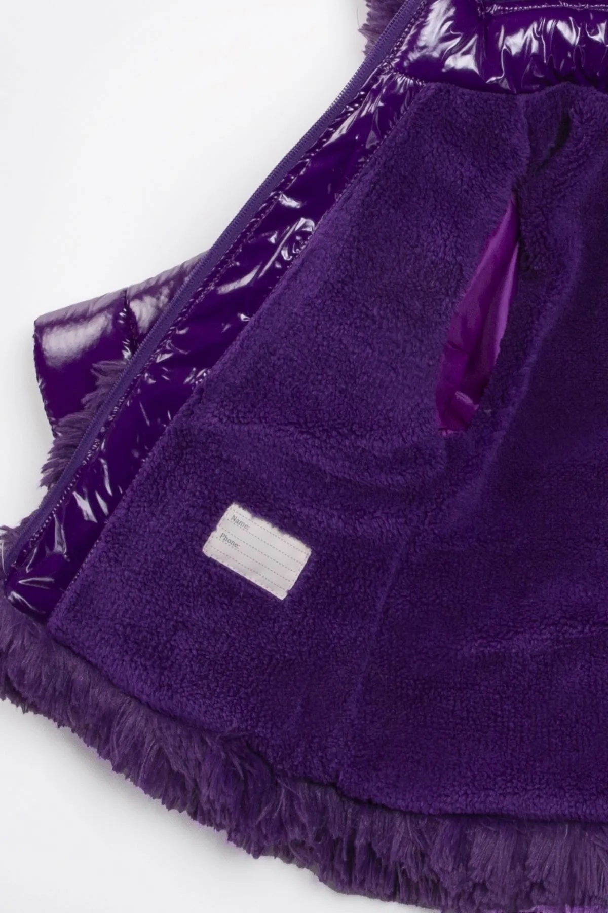 DeKuBaby Yeni Sezon Özel Tasarım Kürklü Fiyonk Detaylı Sevimli Tavşan Kulaklı Kapüşonlu Kışlık  Mont-Kaban fotoğrafı 3 (önizleme)