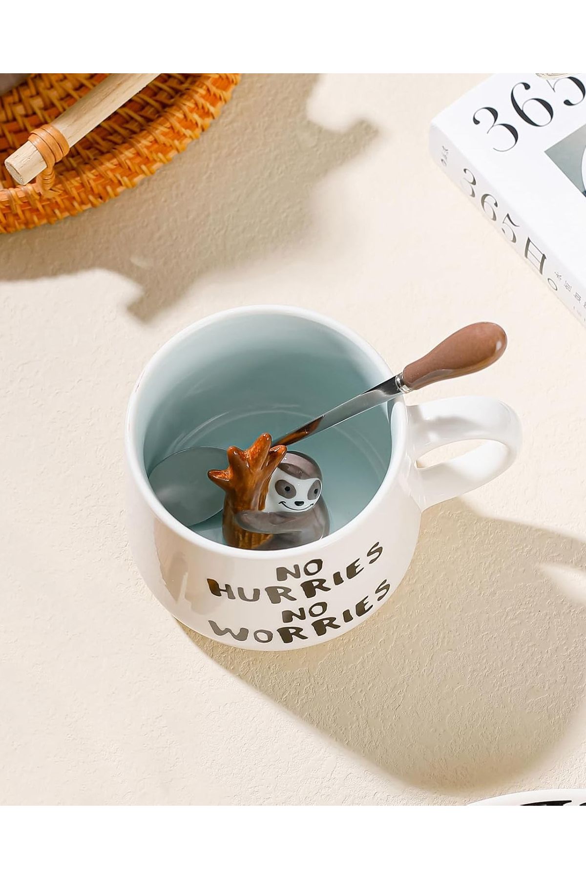 MUKKO HOME-3D Porcelain Mug – with Sloth Figure, 350 Ml, Fun and Stylish Design 3