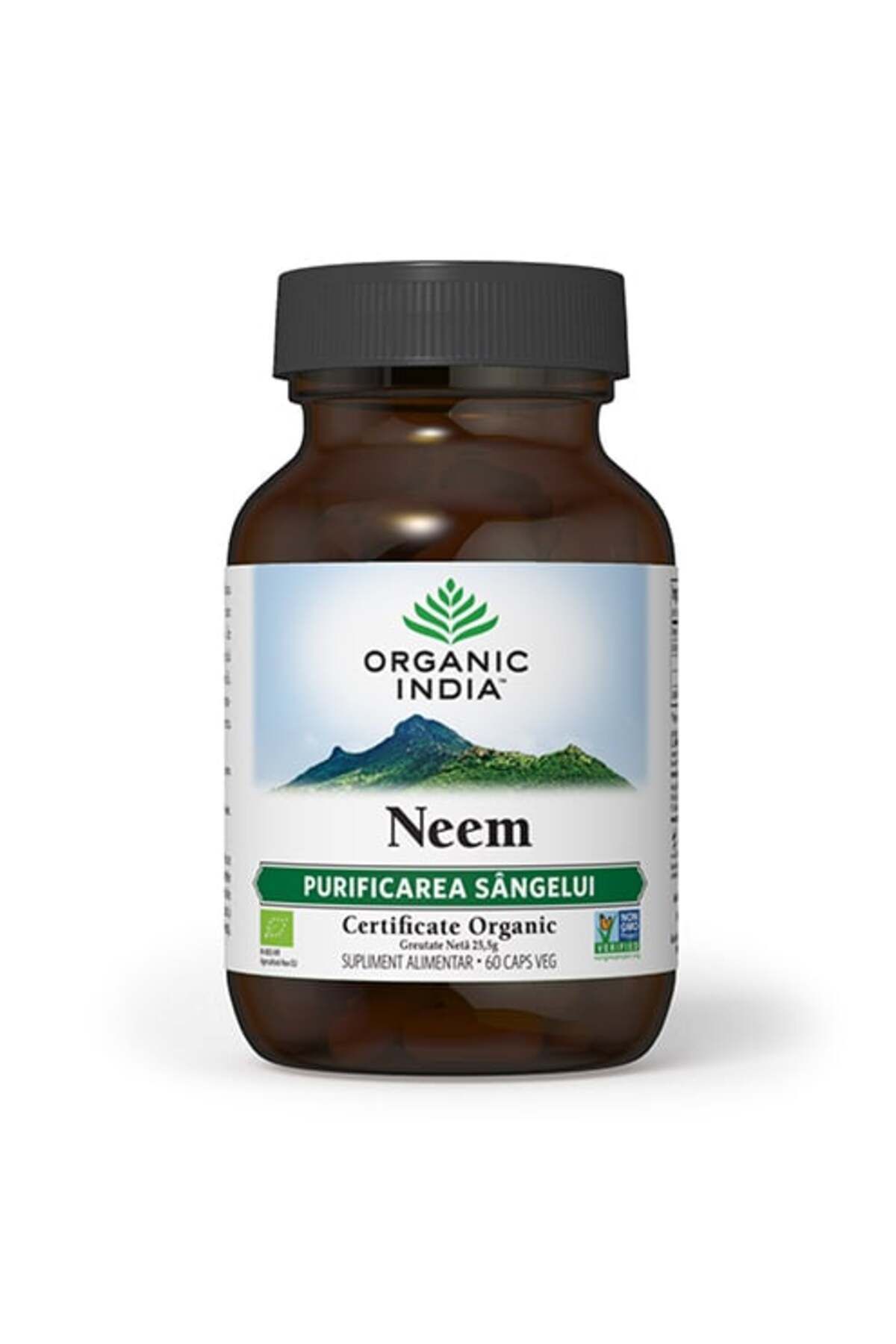 Organic India Neem, Antibiotic, Antifungic Natural, Trateaza Candida Albicans, Escherichia Coli, Staphylococcus - One Size