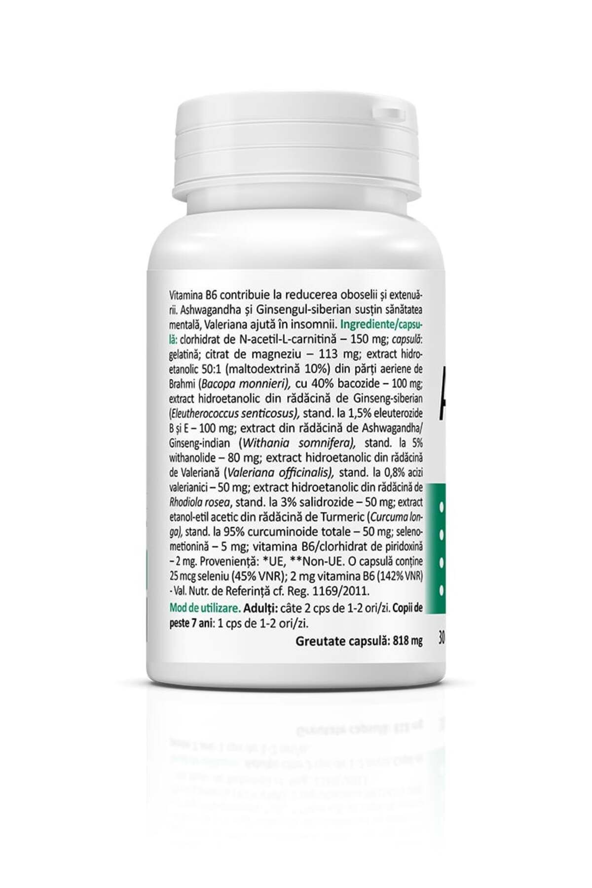 ZENYTH-Σύμπλεγμα Adaptohelp, 30 κάψουλες, Ψυχική υπερφόρτωση, Τονωτική δράση, Ασθένεια, 2