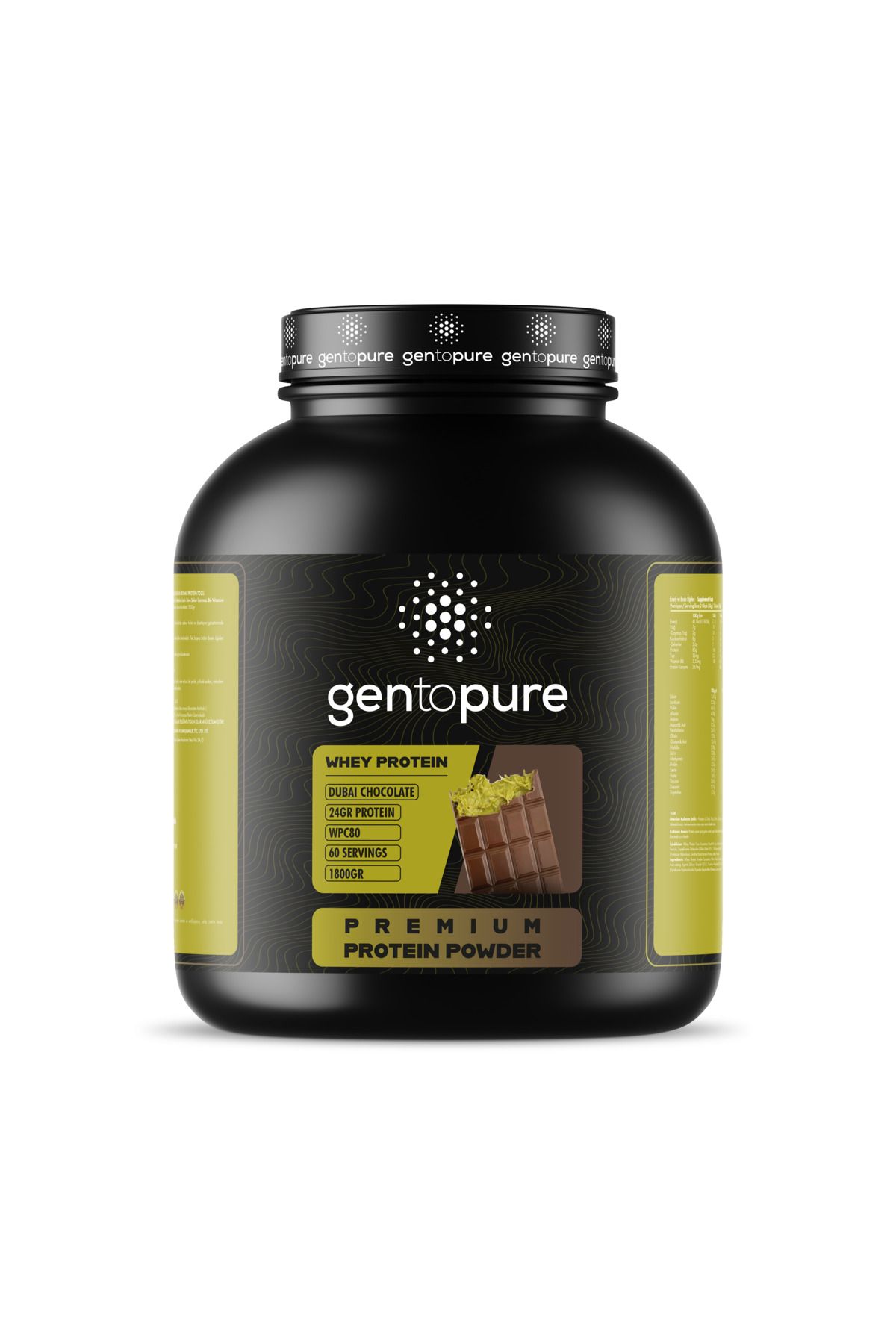 Gentopure WHEY PRO - WPC 80 - 1800G ( DUBAİ ÇİKOLATASI )