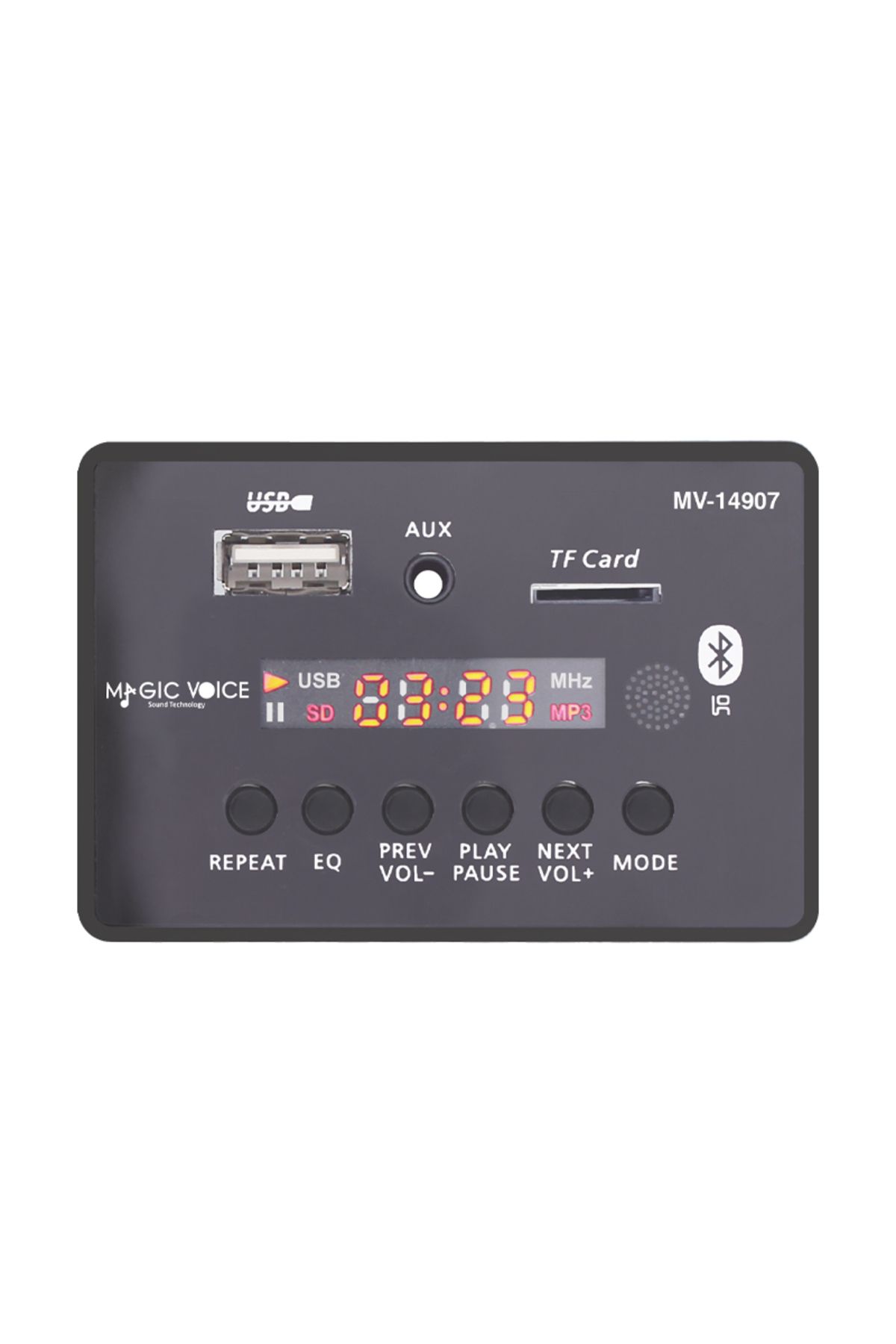 MagicVoice MV-14907 USB/SD/MIC/AUX/BLUETOOTH KUMANDALI EKRANLI OTO TEYP ÇEVİRİCİ DİJİTAL PLAYER BOA
