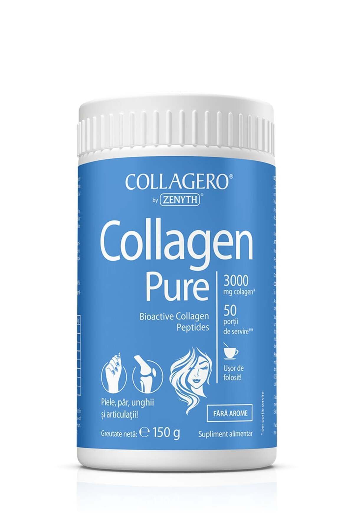 ZENYTH Colagen Pure, 150g Pulbere, Piele, Riduri, Par, Unghii Si Articulatii - One Size