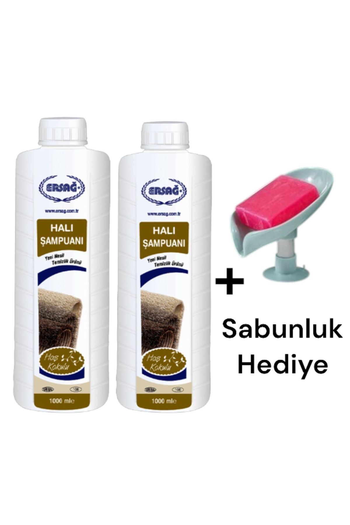 Ersağ Halı Şampuanı 1000 ML (2 ADET) + ( Sabunluk Hediye'li ) 106-4