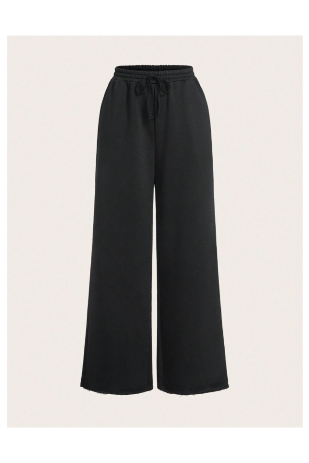 yx yustex sport  İKİLİ Kışlık Şardonlu Kadın Siyah-Gri Baggy Bol Kesim Esnek Rahat Kumaş Eşofman Altı ŞAH MODA - Görsel 6