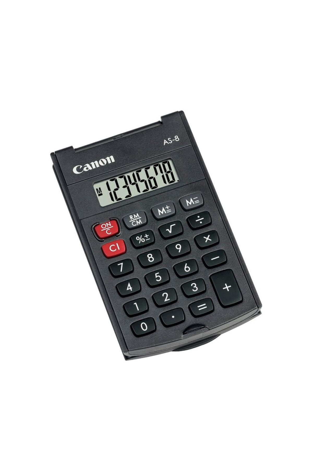 Canon AS-8 SİYAH 8 HANELİ KAPAKLI CEP TİPİ HESAP MAKİNESİ