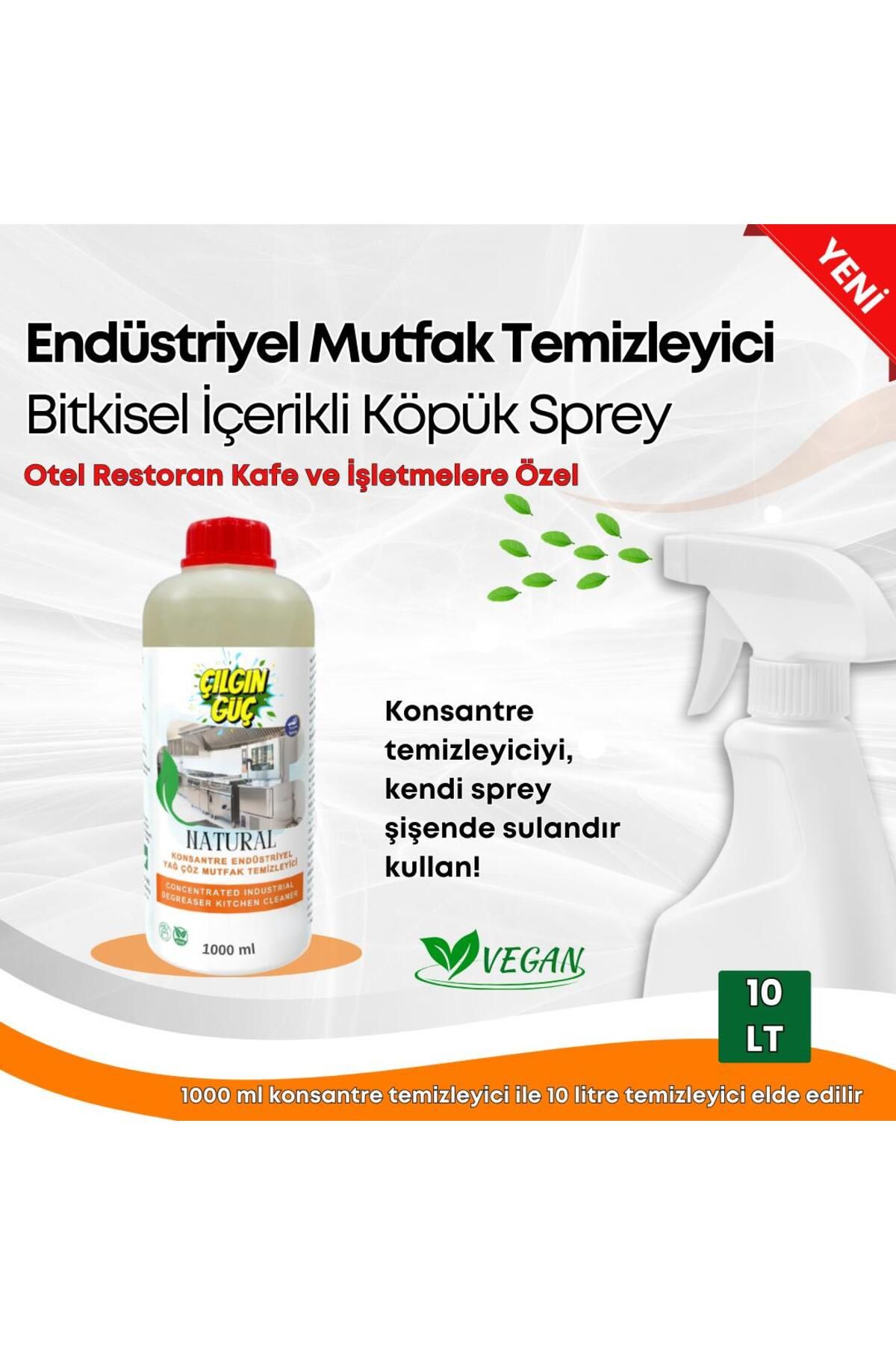 Çılgın Güç Çilgin Güç Konsantre Endüstri̇yel Yağ Çöz Mutfak Temi̇zleyi̇ci̇ Sivi 1lt