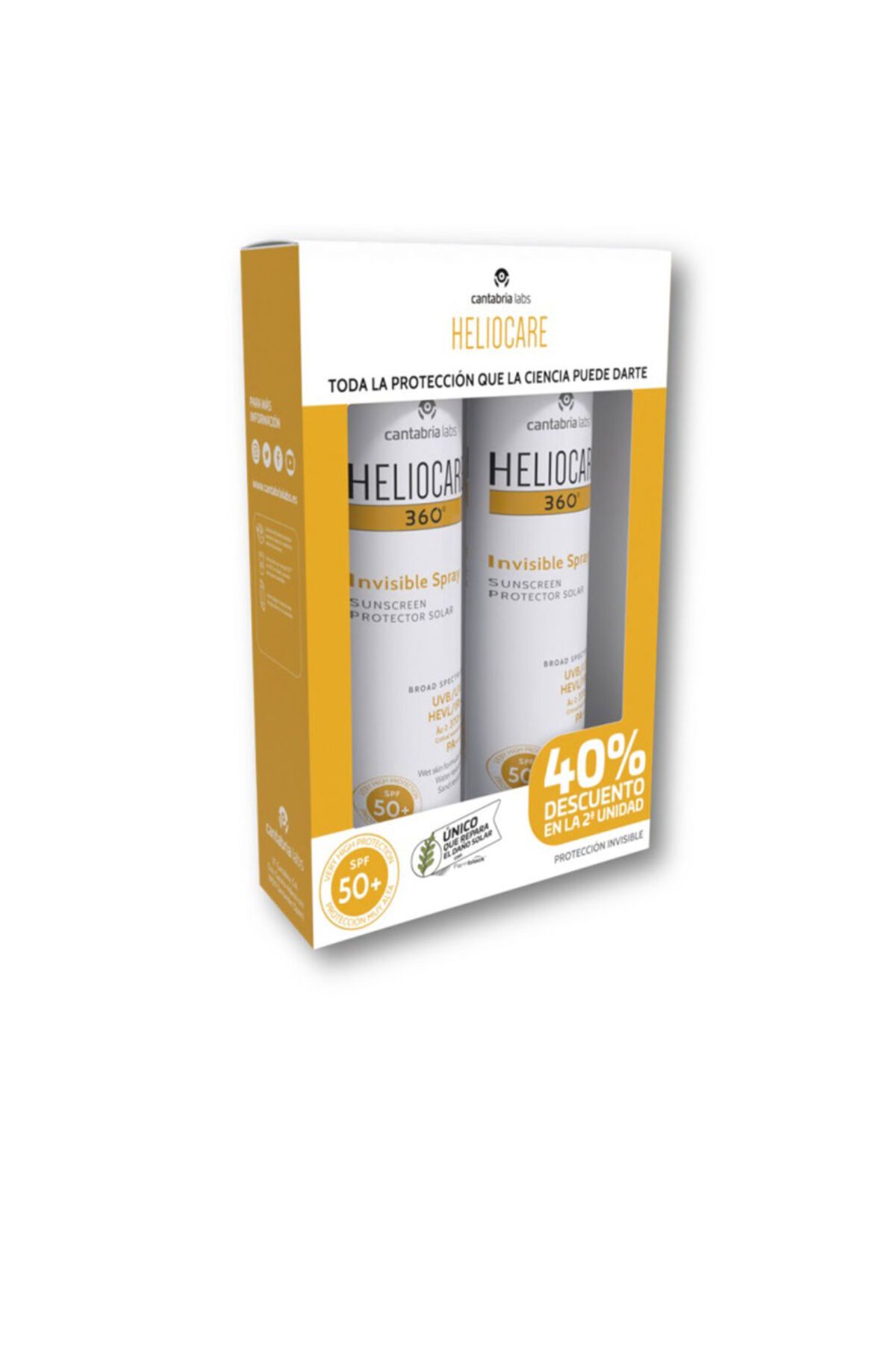 Heliocare-360º Sonnenschutz-transparentspray Spf50+, Packung 2 X Heliocare 200 ml 1