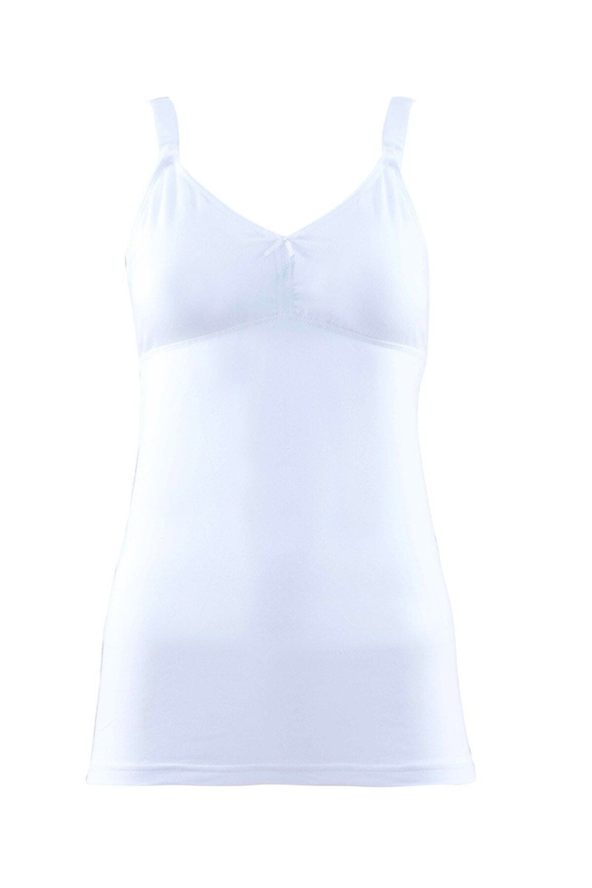 Blackspade-Women's White Maternity Breastfeeding Undershirt 1556 2