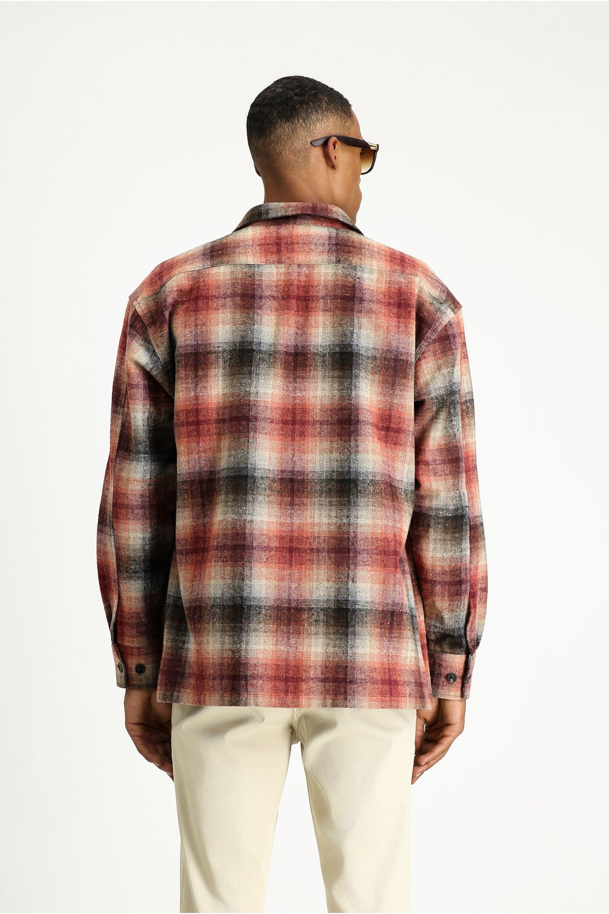 Kiğılı-Long Sleeve Oversize Cotton Plaid Shirt 7