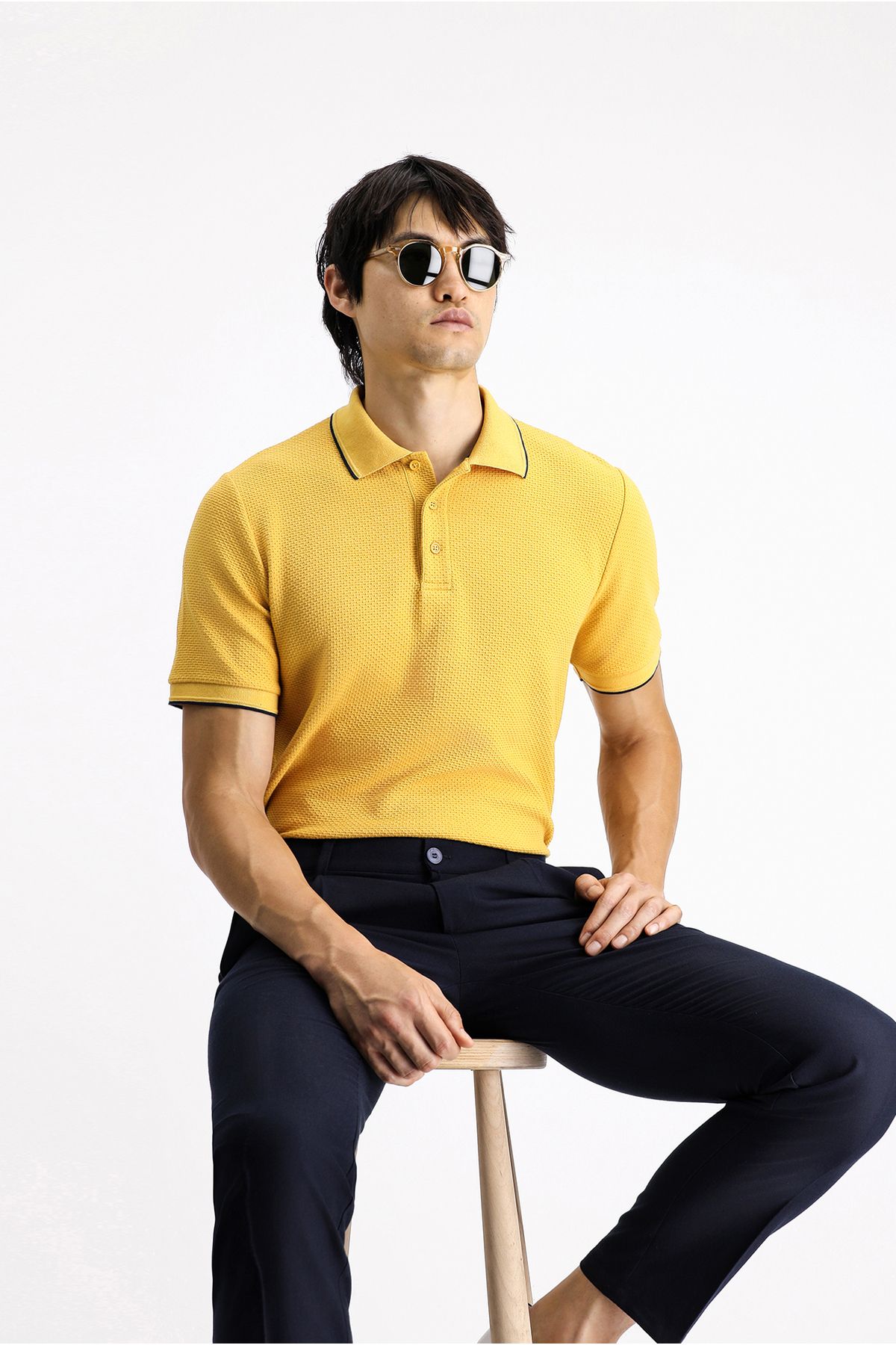 Kiğılı Regular Fit Desenli Likralı Polo Yaka Tişört
