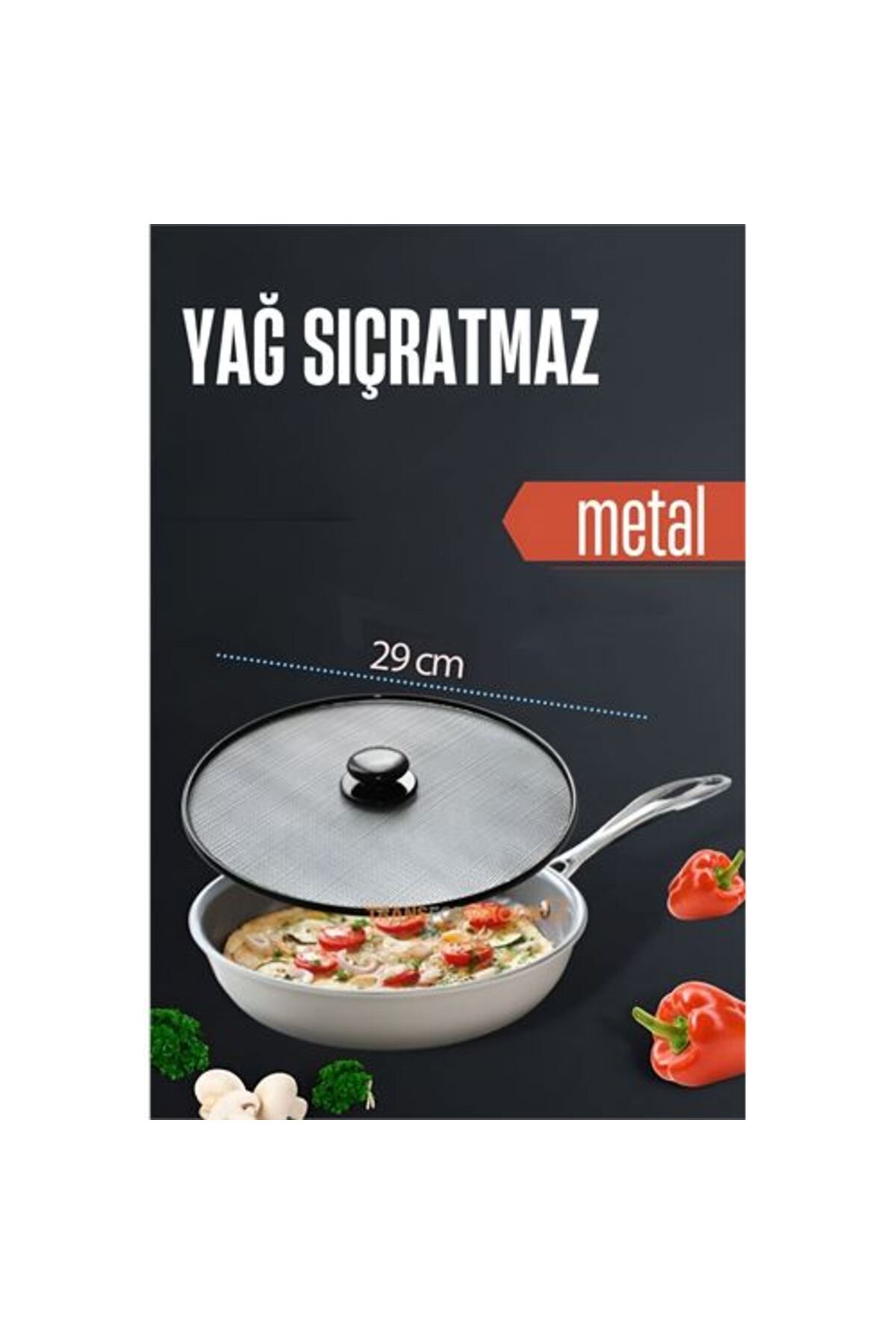 KfksStore Engithalat Yağ Kızartma Sıçratmaz Kapak 29 Cm