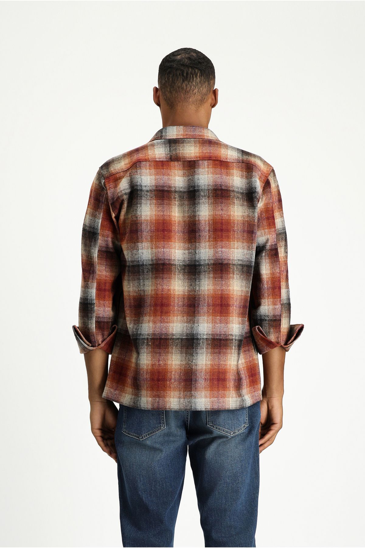 Kiğılı-Long Sleeve Oversize Cotton Plaid Shirt 6