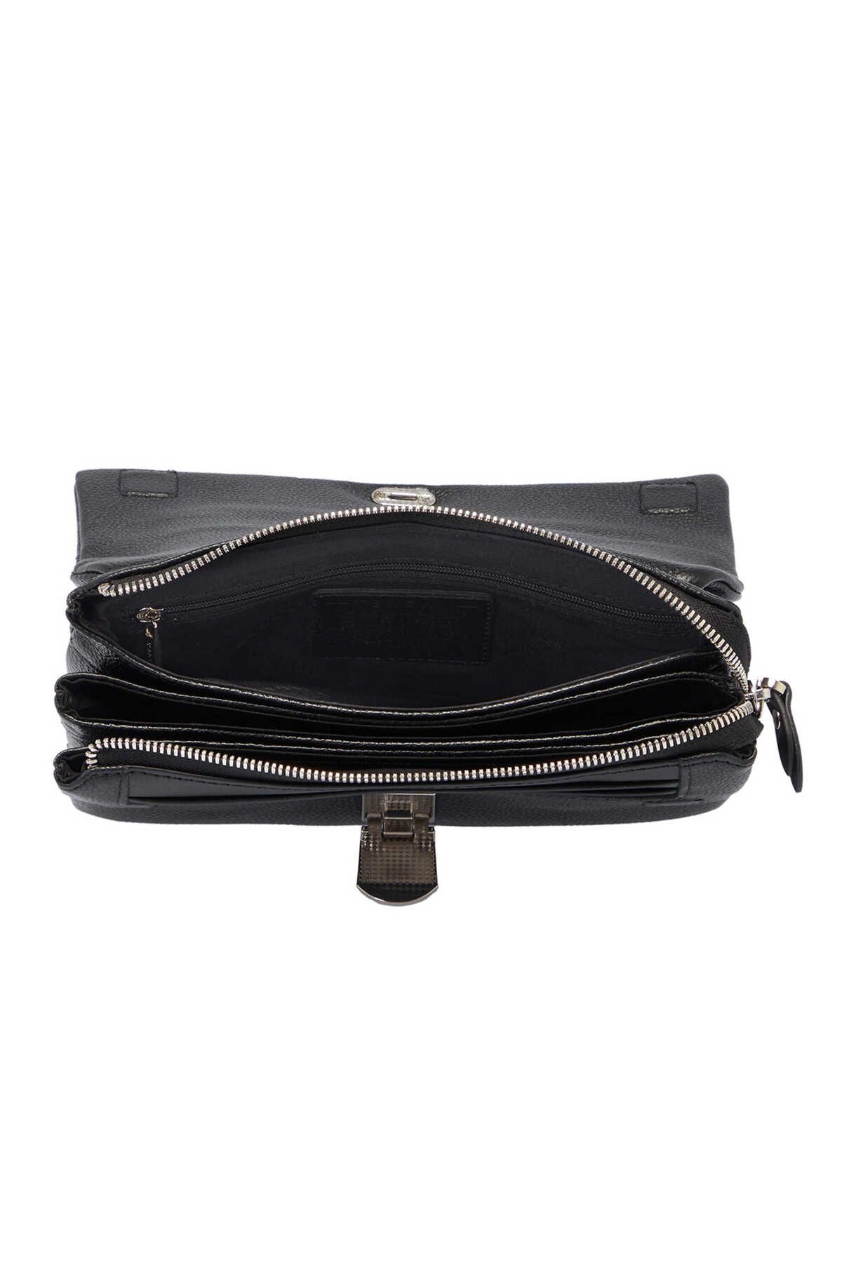 کیف پورتفولیو و کلچ مشکی مردانه نمونه کارها چرم سیاه A6L Tergan