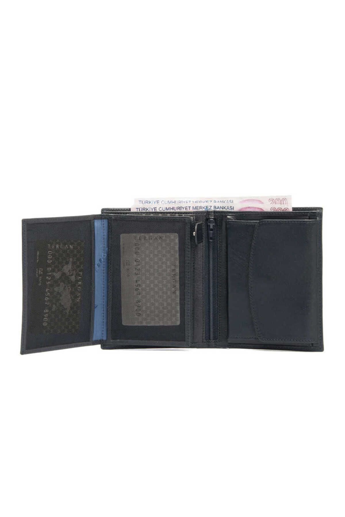 Tergan-Ανδρικό πορτοφόλι Navy Blue από γνήσιο δέρμα - S1ce 00001247 -h86 3