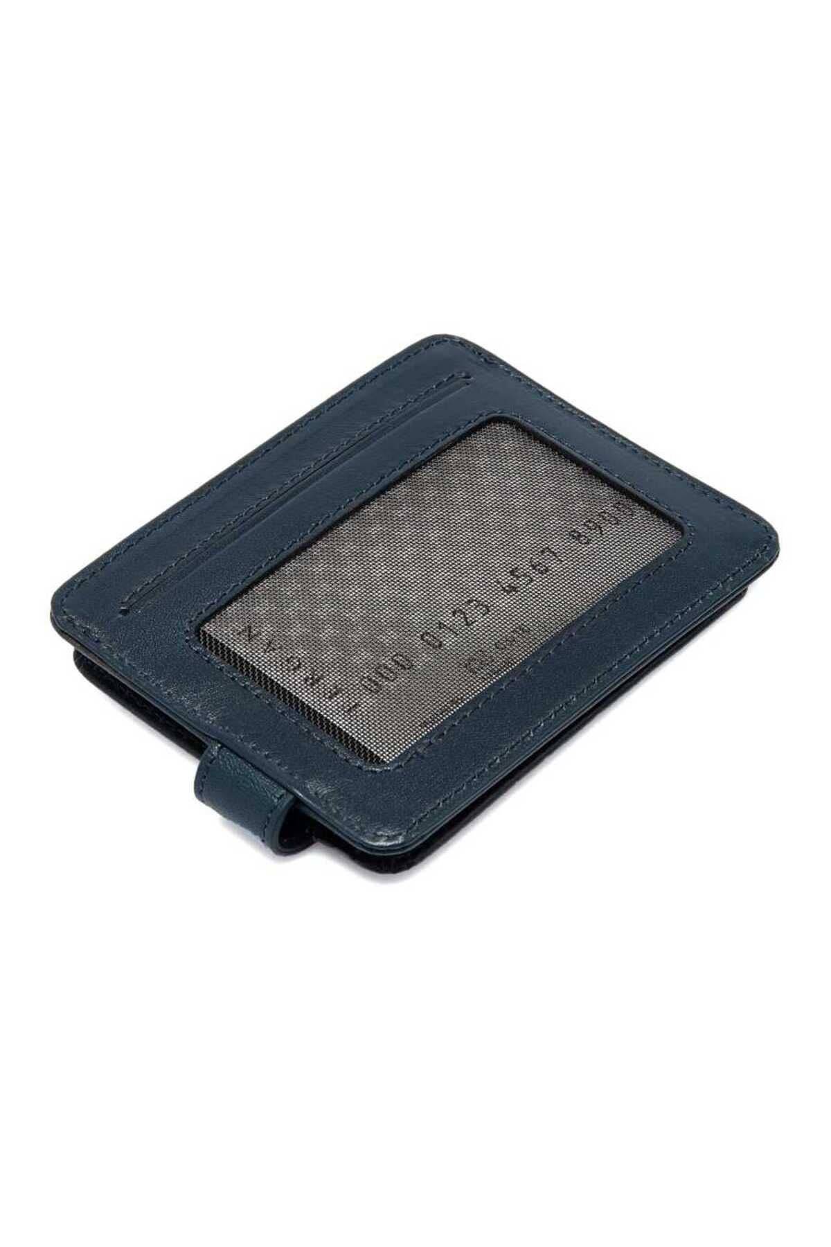 Tergan-Θήκη ανδρικής πιστωτικής κάρτας Navy Blue από γνήσιο δέρμα - S1kk 00001533 -h86 3