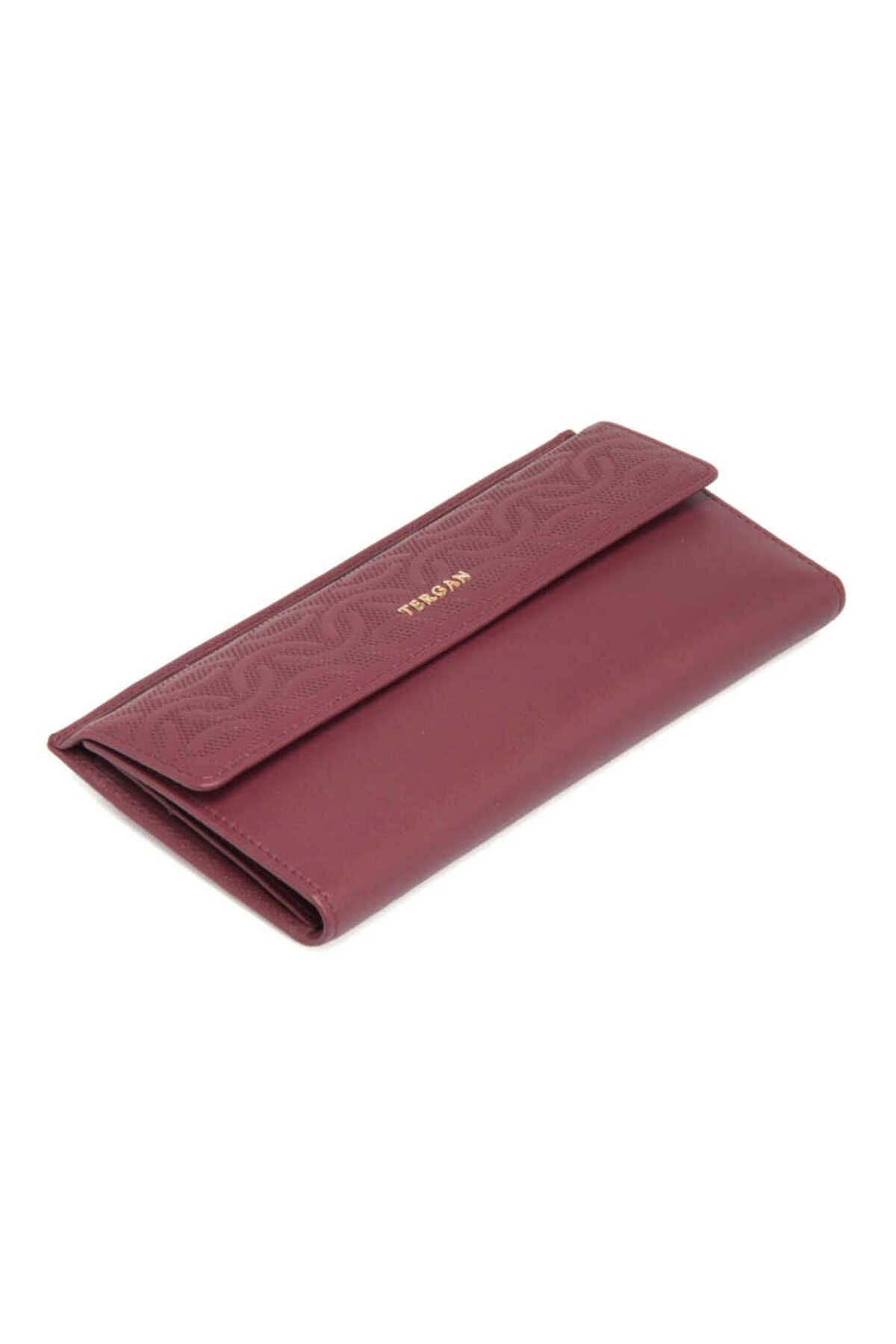 Tergan-Burgundy Leather Women's Wallet - S1Cb 00005793 -G7Q 1