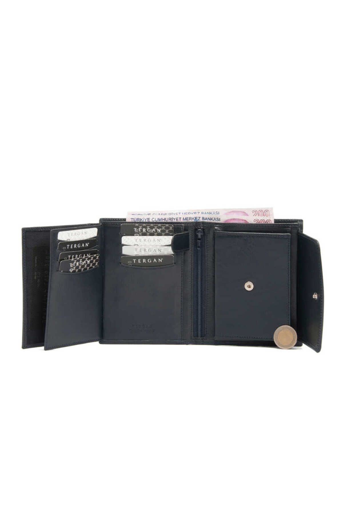 Tergan-Ανδρικό πορτοφόλι Navy Blue από γνήσιο δέρμα - S1ce 00001247 -h86 4
