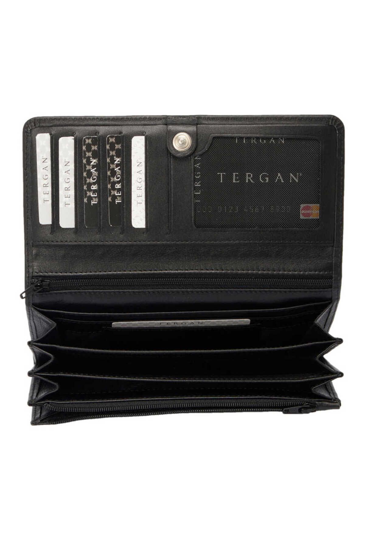 Tergan-Women's Black Leather Wallet - S1Cb 00005783 -C59 3