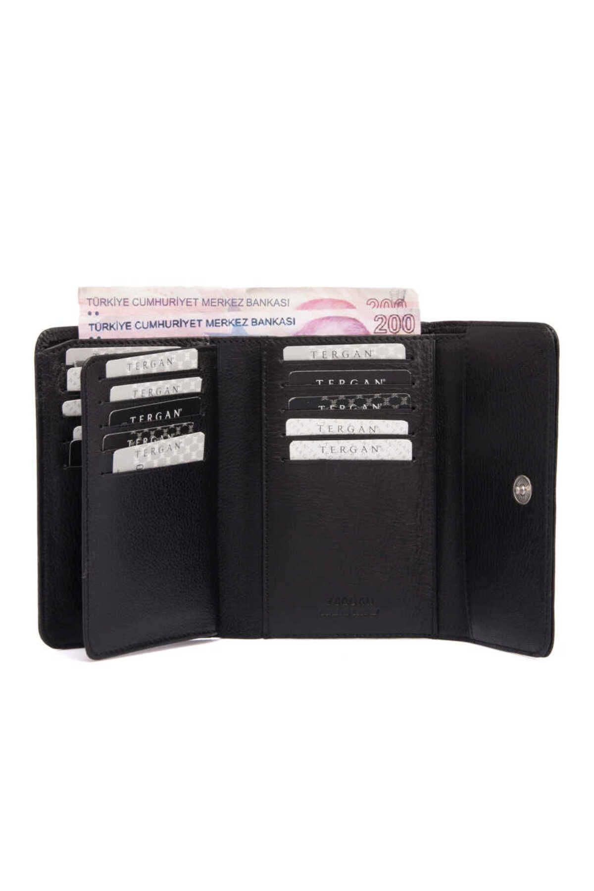 Tergan-Women's Black Leather Wallet - S1Cb 00005730 -A85 3