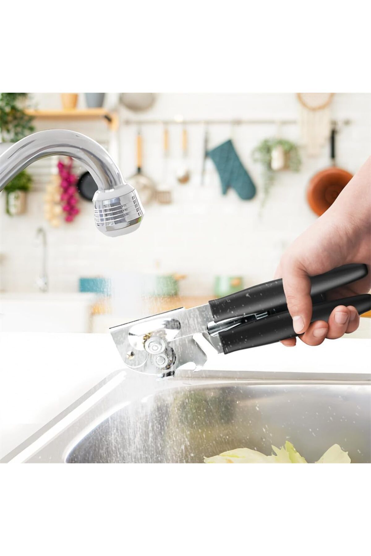 COOYA-Manual Handheld Heavy Duty Can Opener, with Smooth Edge Easy Crank Handle Powerful Magnet, 2 Pcs 7