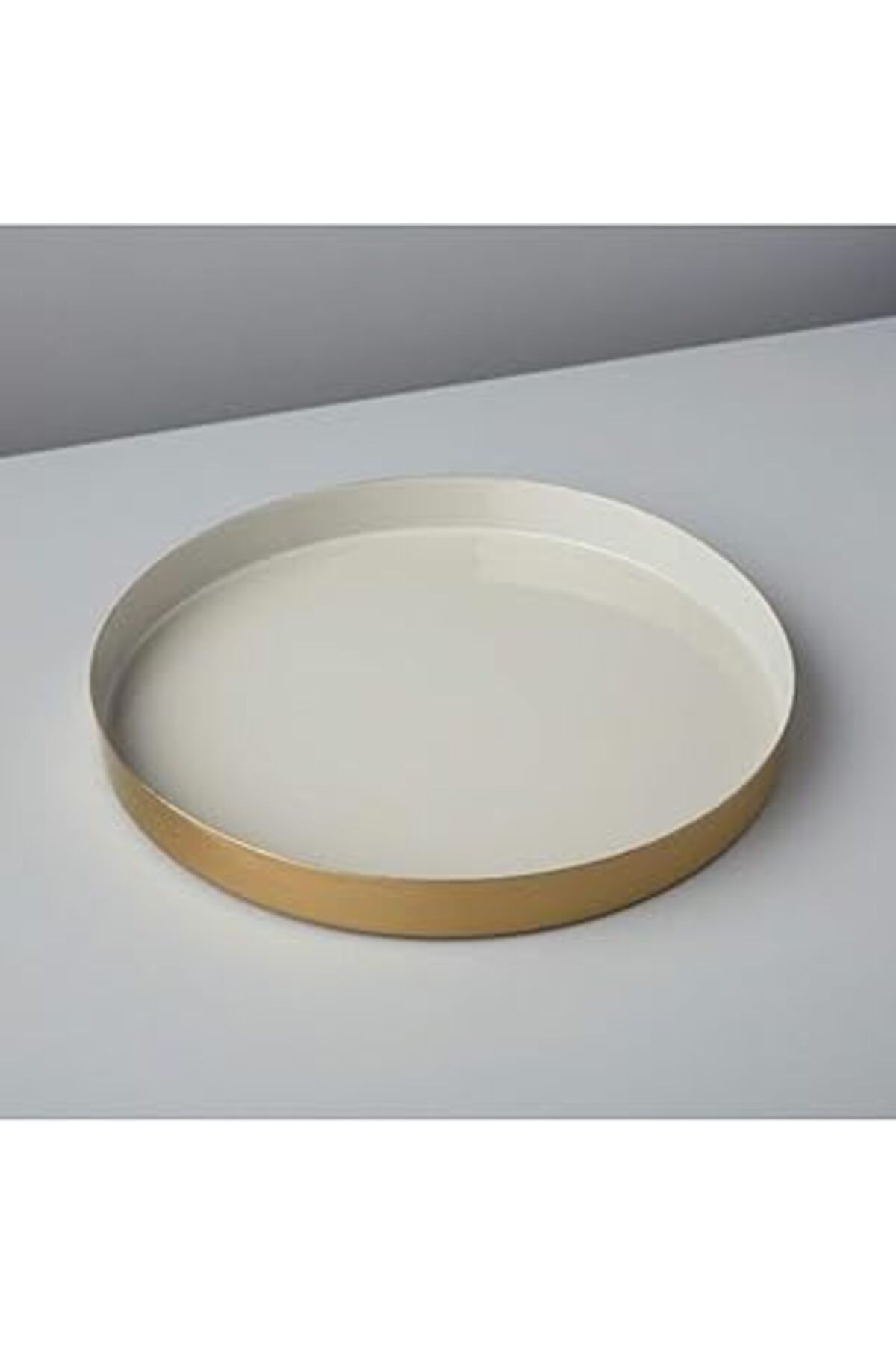 Mu Art Be Home Mat Altın Krem Tepsi Çap 38 X 3 Cm