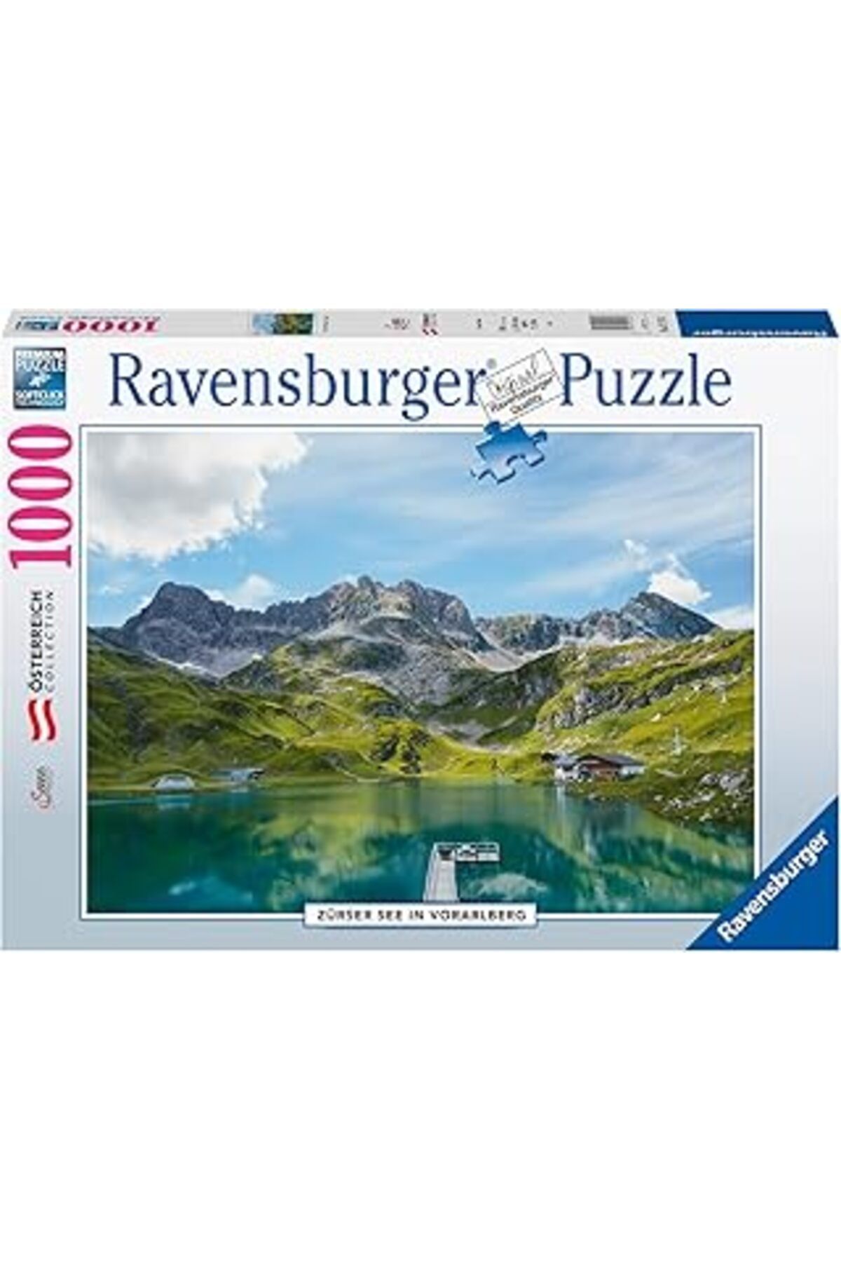 Mu Art Ravensburger 171743 1000 Parçalı Puzzle Avusturya Zürser Gölü, Gümüş