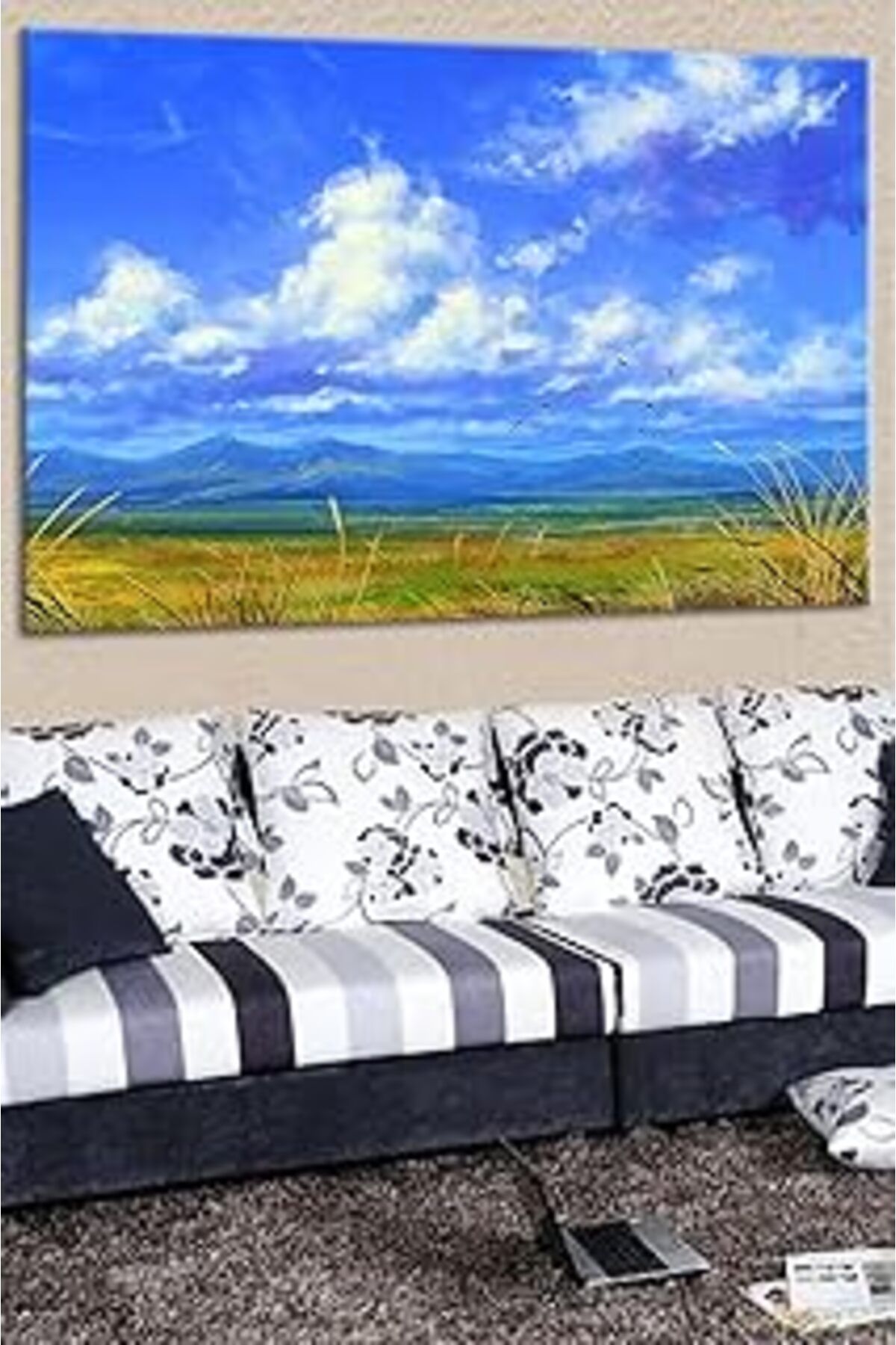 Pazarcan Talya Tablo Manzara Yağlıboya Görünüm Kanvas Tablo Salon Koridor Ofis Ve Yatak Odası Ideal 50X70 No