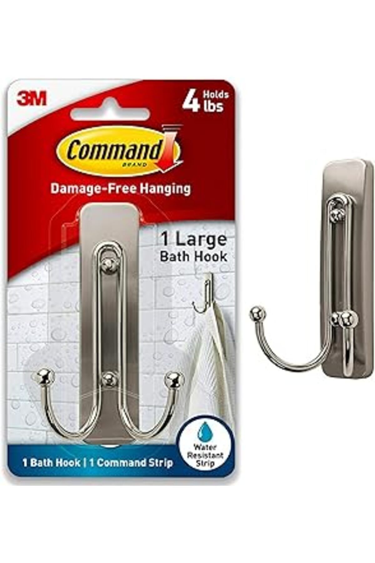 robotrend Command B Y K Double Bath Hook, Saten Nikel, 1-Hook, 1 B Y K Suya Dayan Kl Erit