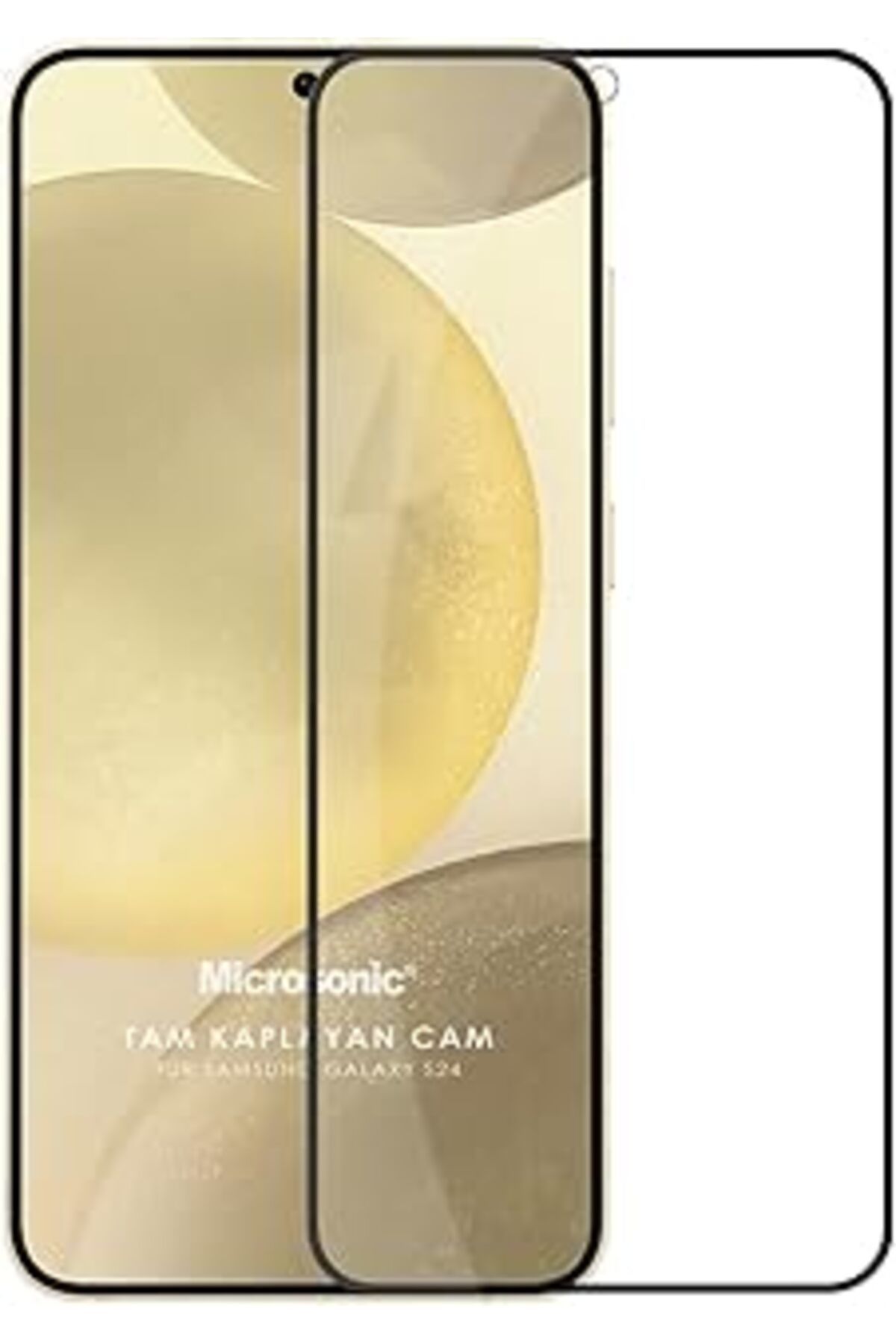 Pazarcan Microsonic Samsung Galaxy S25 Tam Kaplayan Temperli Cam Ekran Koruyucu Siyah