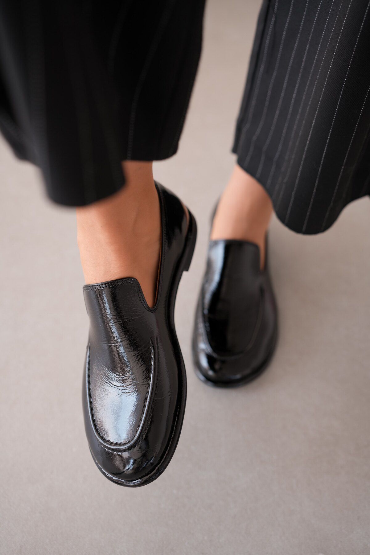 selinshoes-Loafer de damă Cobie din piele naturală - Piele lacuită neagră 2