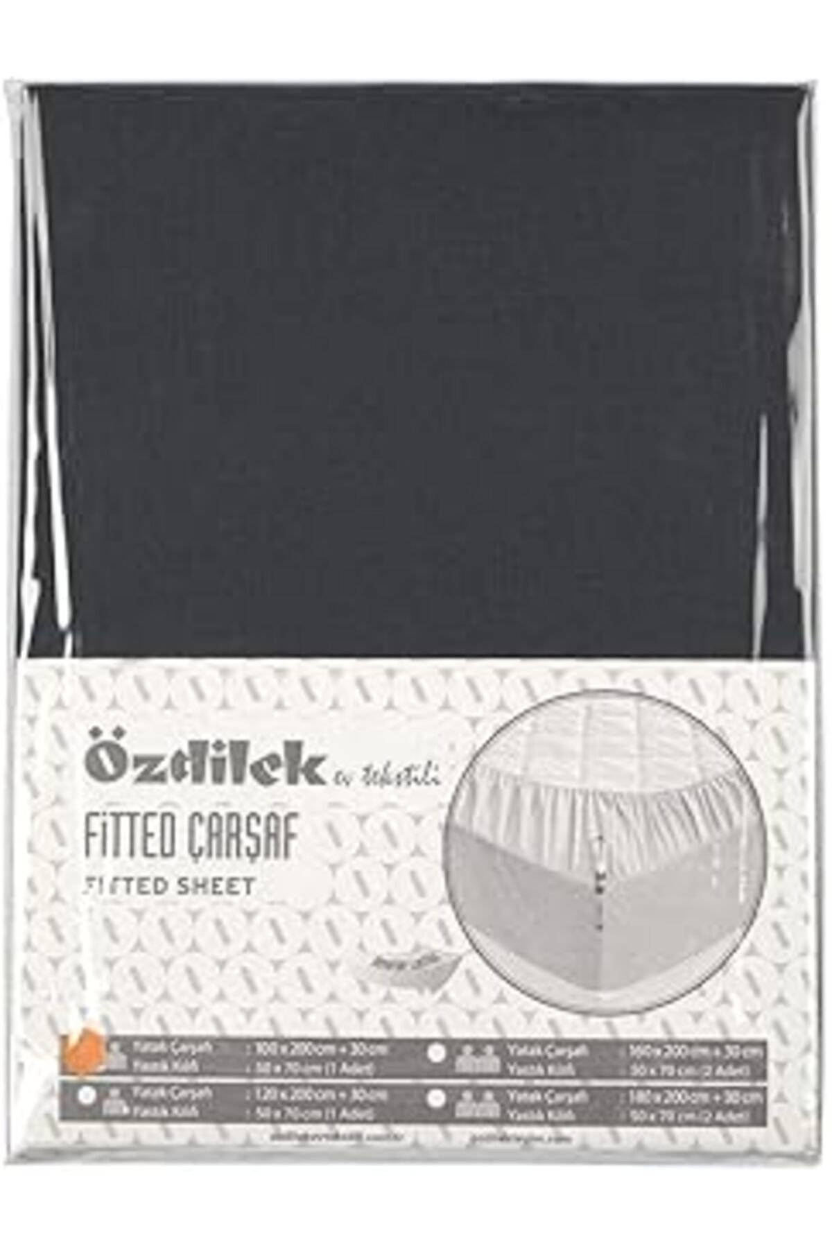 TBSProjects Özdilek Çift Kişilik Çarşaf Fitted Yastıklı Ranforce Trendy Antrasit 160X200